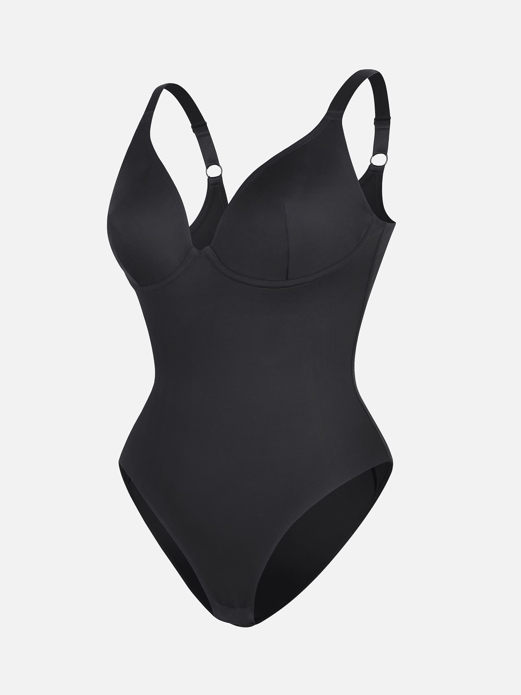 Feelingirl V Neck Adjustable Straps Tummy Control Bodysuit