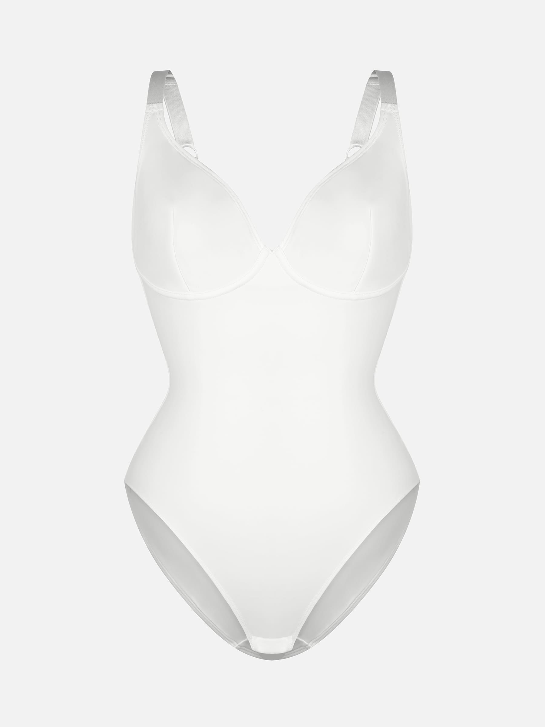 Feelingirl V Neck Adjustable Straps Tummy Control Bodysuit