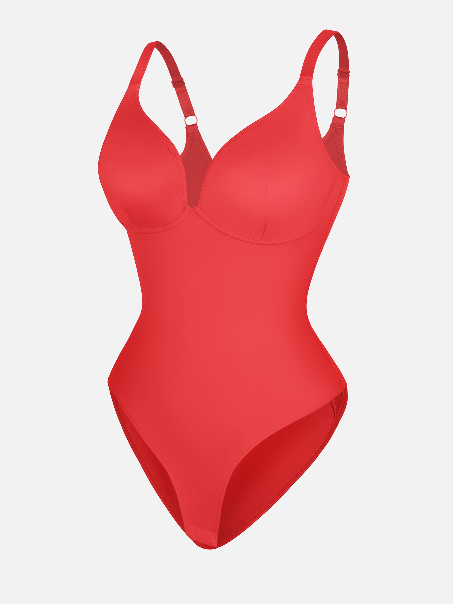 Feelingirl V Neck Adjustable Straps Tummy Control Bodysuit