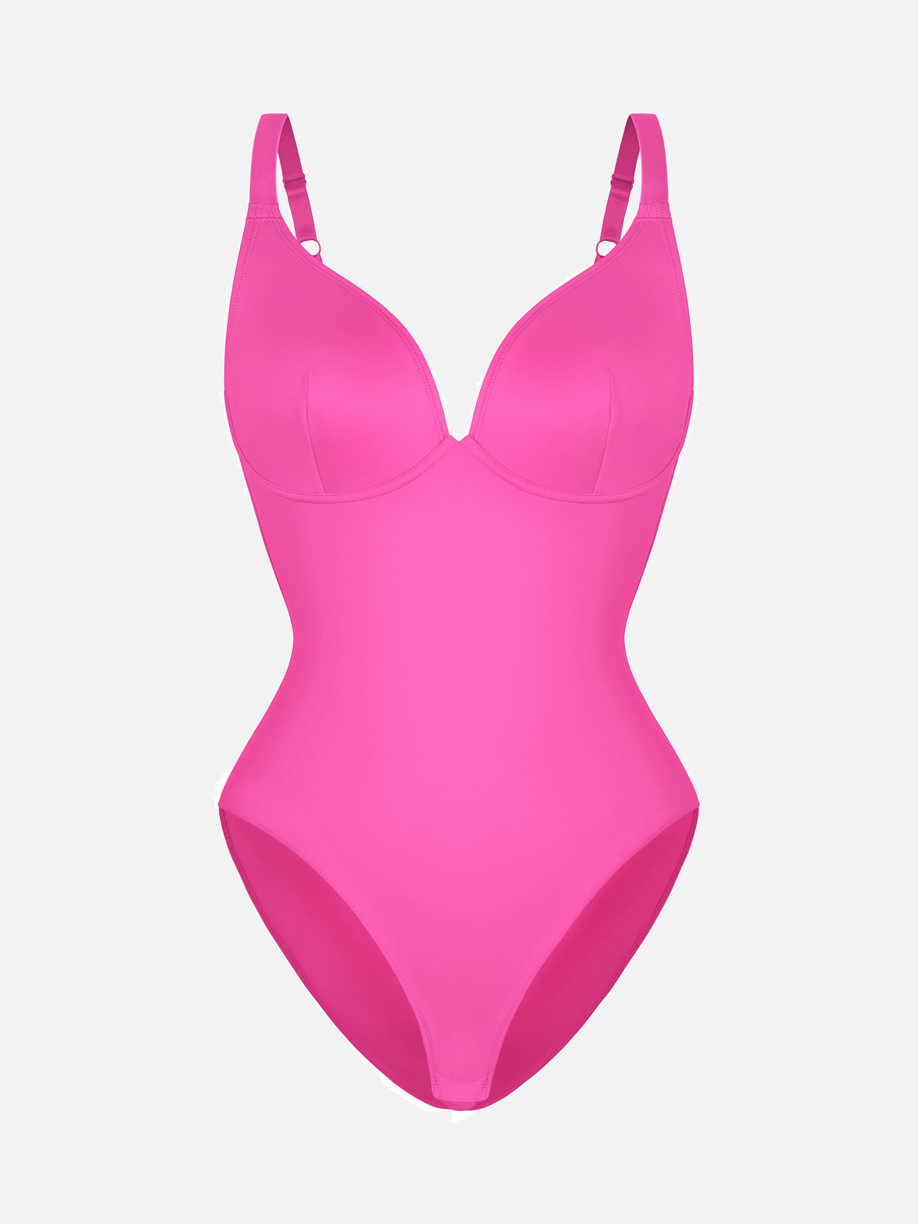 Feelingirl V Neck Adjustable Straps Tummy Control Bodysuit