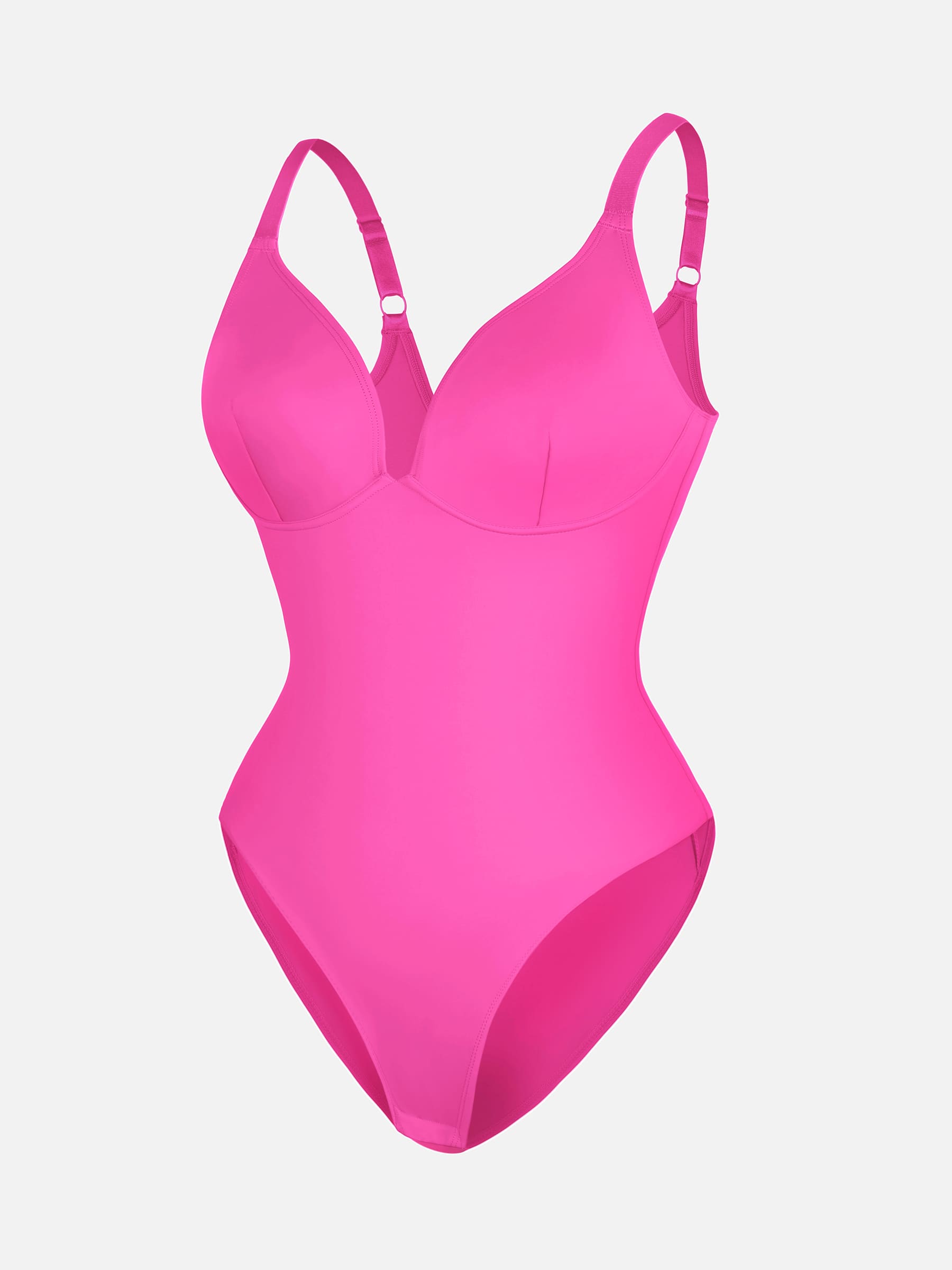 Feelingirl V Neck Adjustable Straps Tummy Control Bodysuit