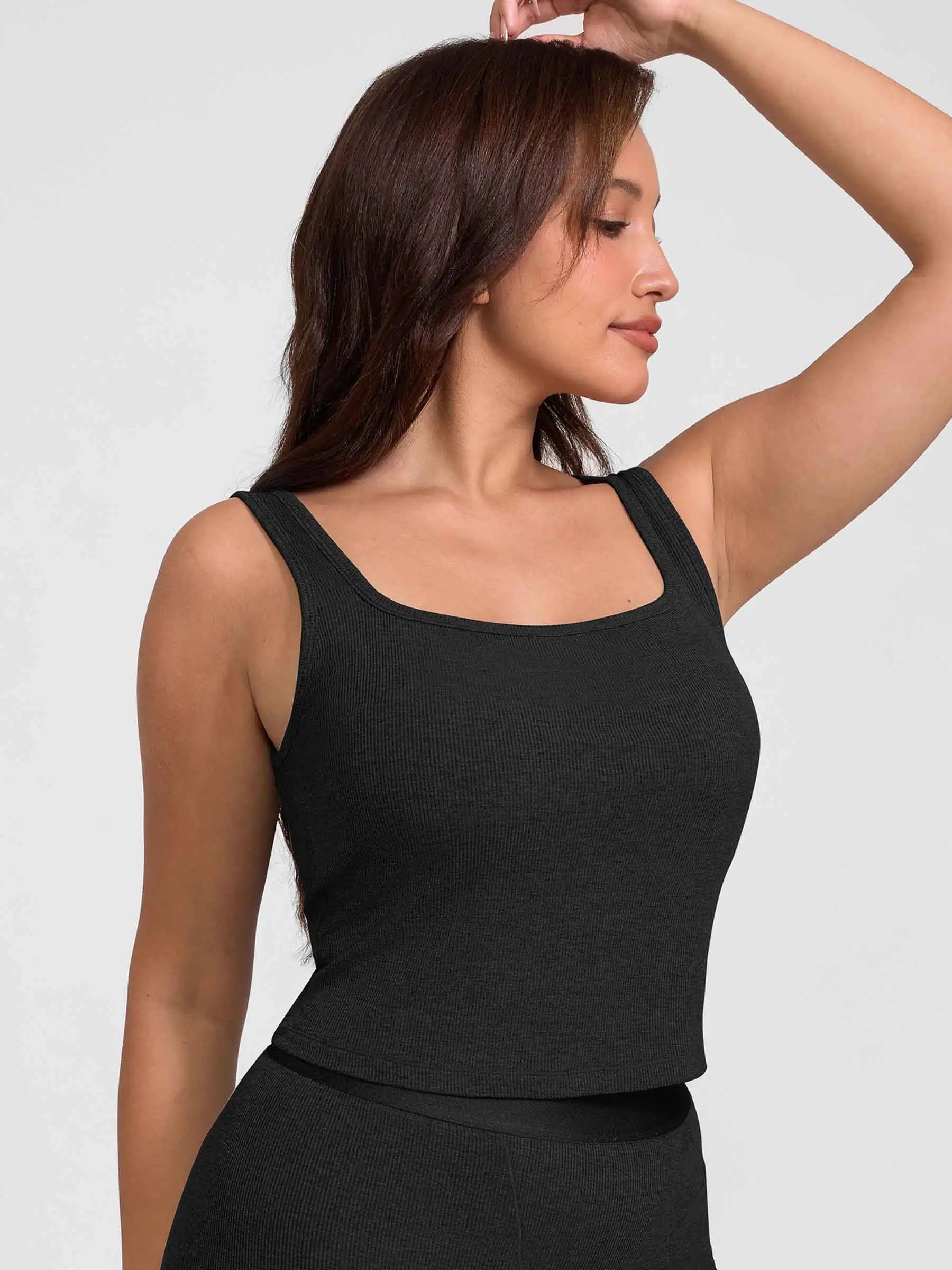 Feelingirl Breathable Ribbed Sleeveless Tank Top