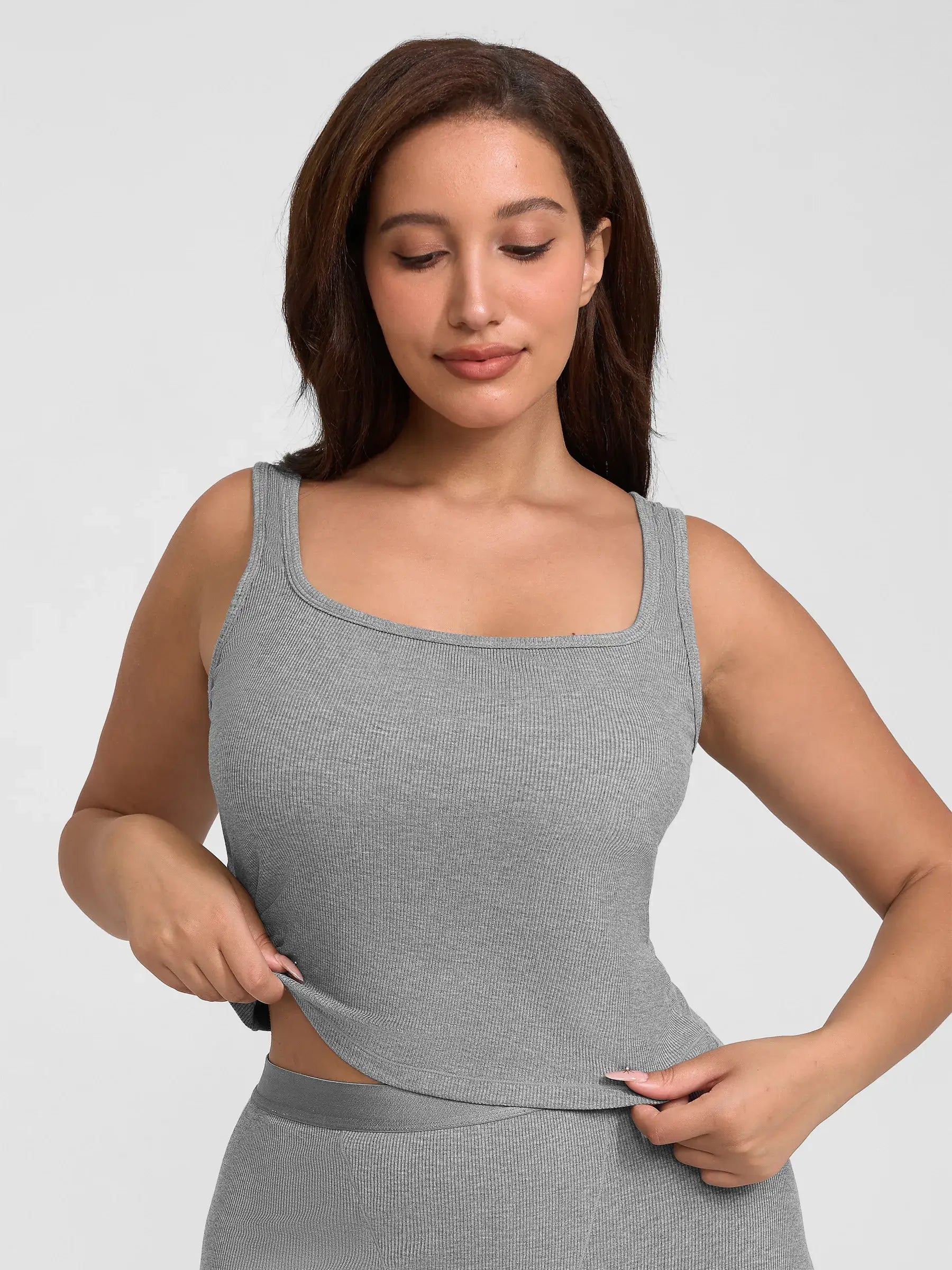 Feelingirl Breathable Ribbed Sleeveless Tank Top