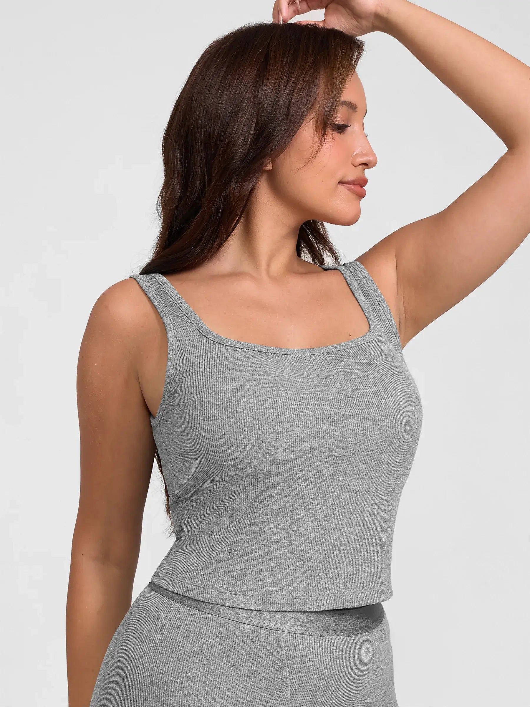 Feelingirl Breathable Ribbed Sleeveless Tank Top