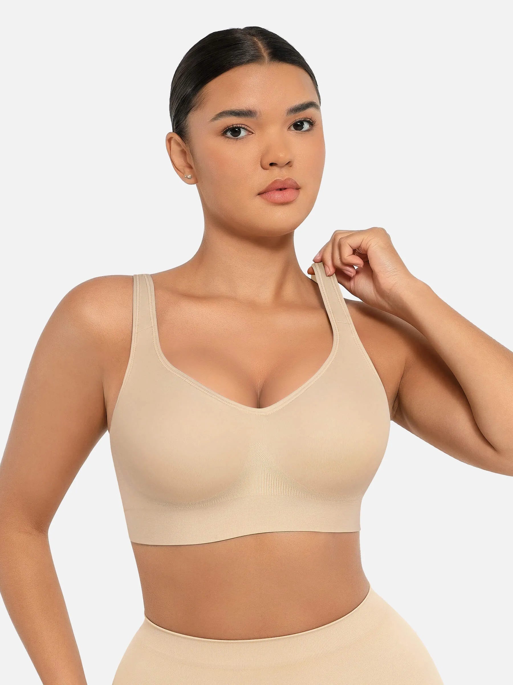Feelingirl Built-in Soft Cups Full Coverage Wireless Bra