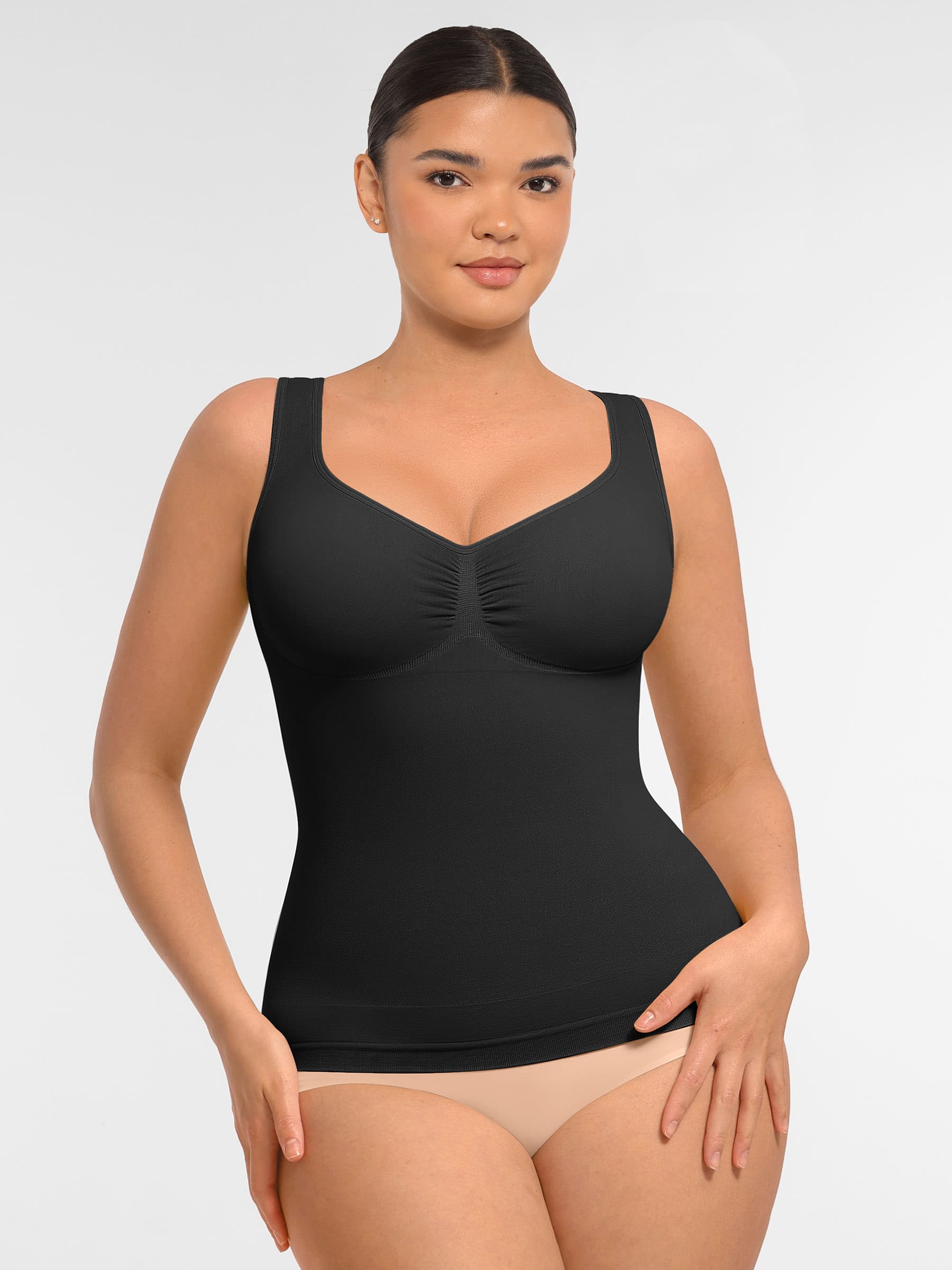 Feelingirl Bust Support Waist and Abdomen Control Shape Wide Straps Tank Top