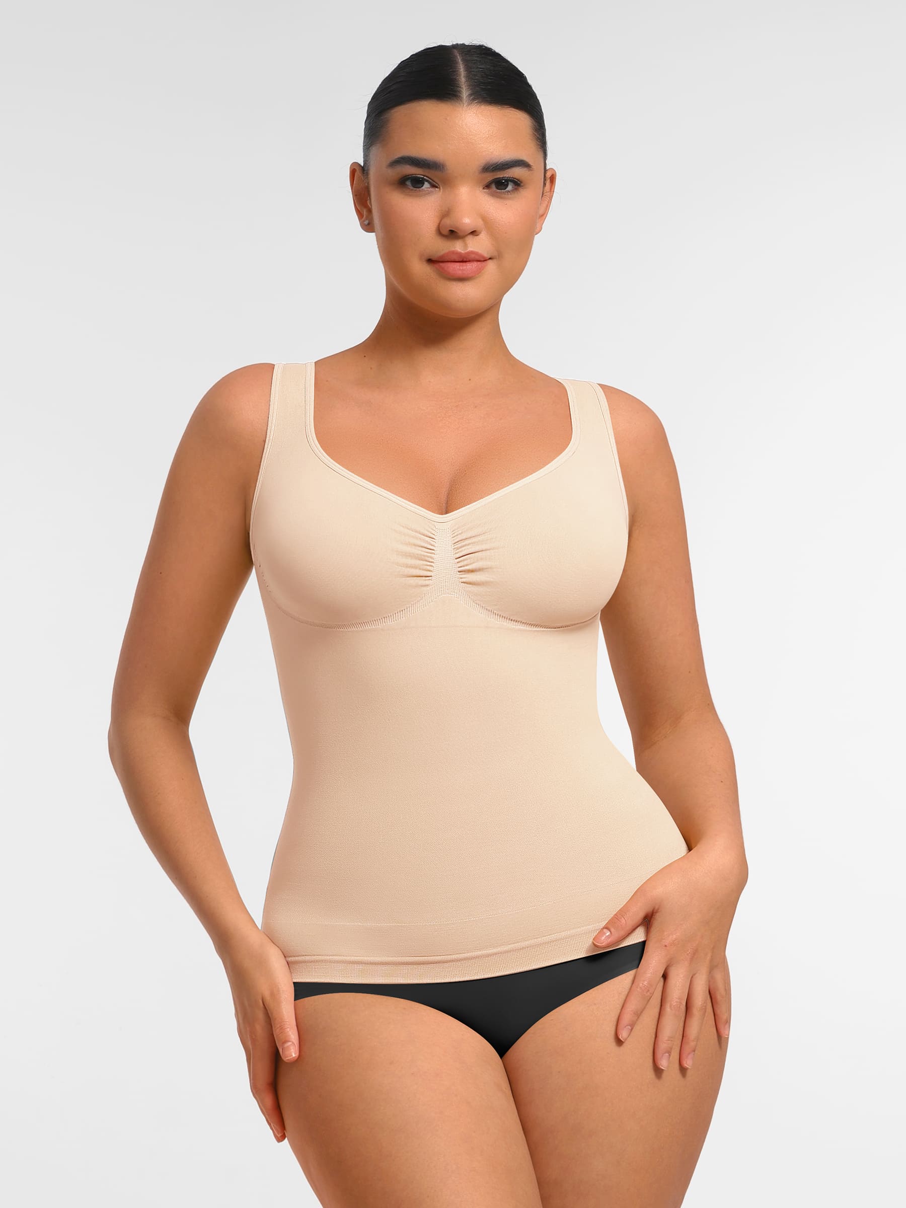 Feelingirl Bust Support Waist and Abdomen Control Shape Wide Straps Tank Top