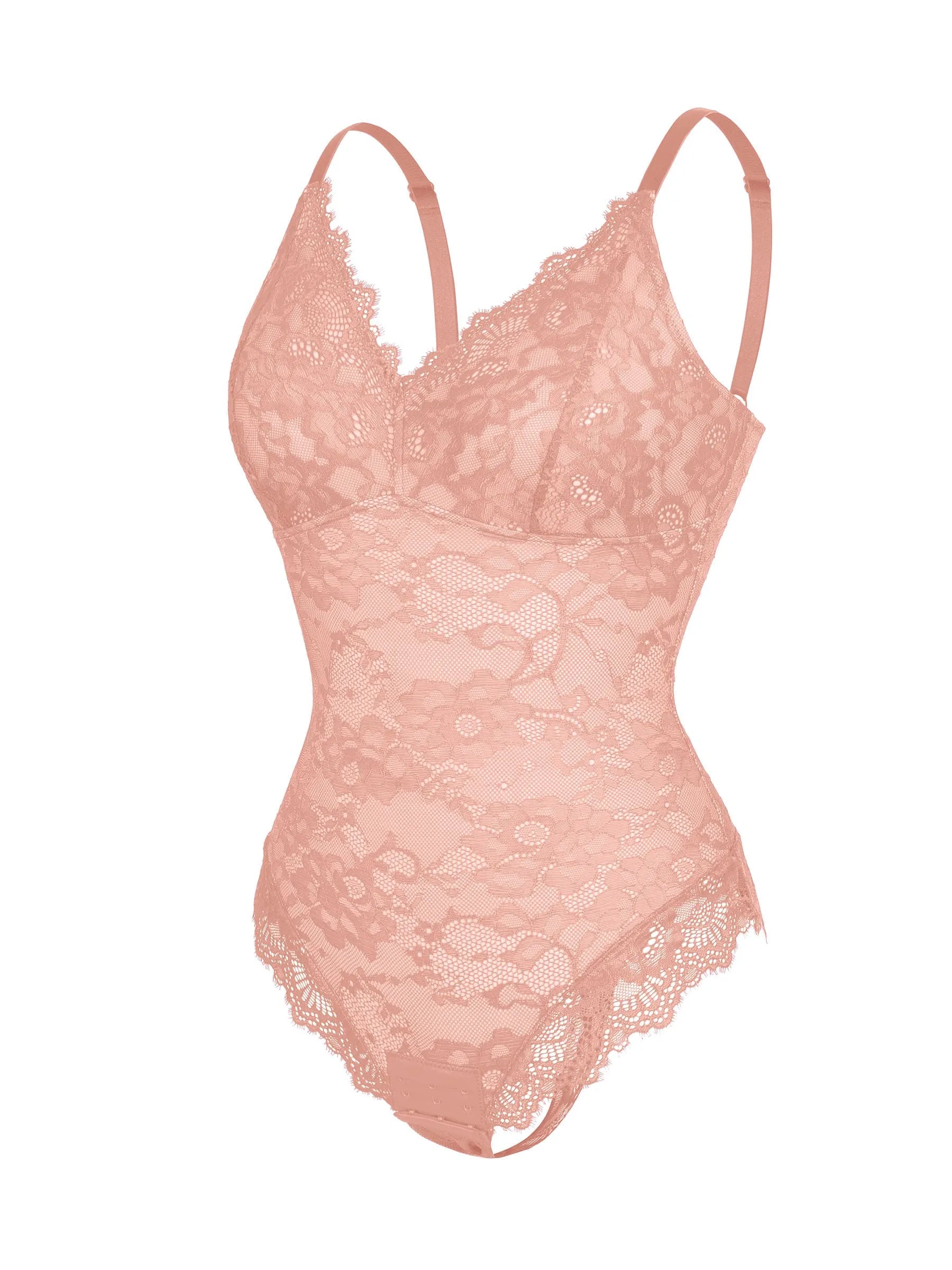 Feelingirl Lace V Neck Full Bodysuit