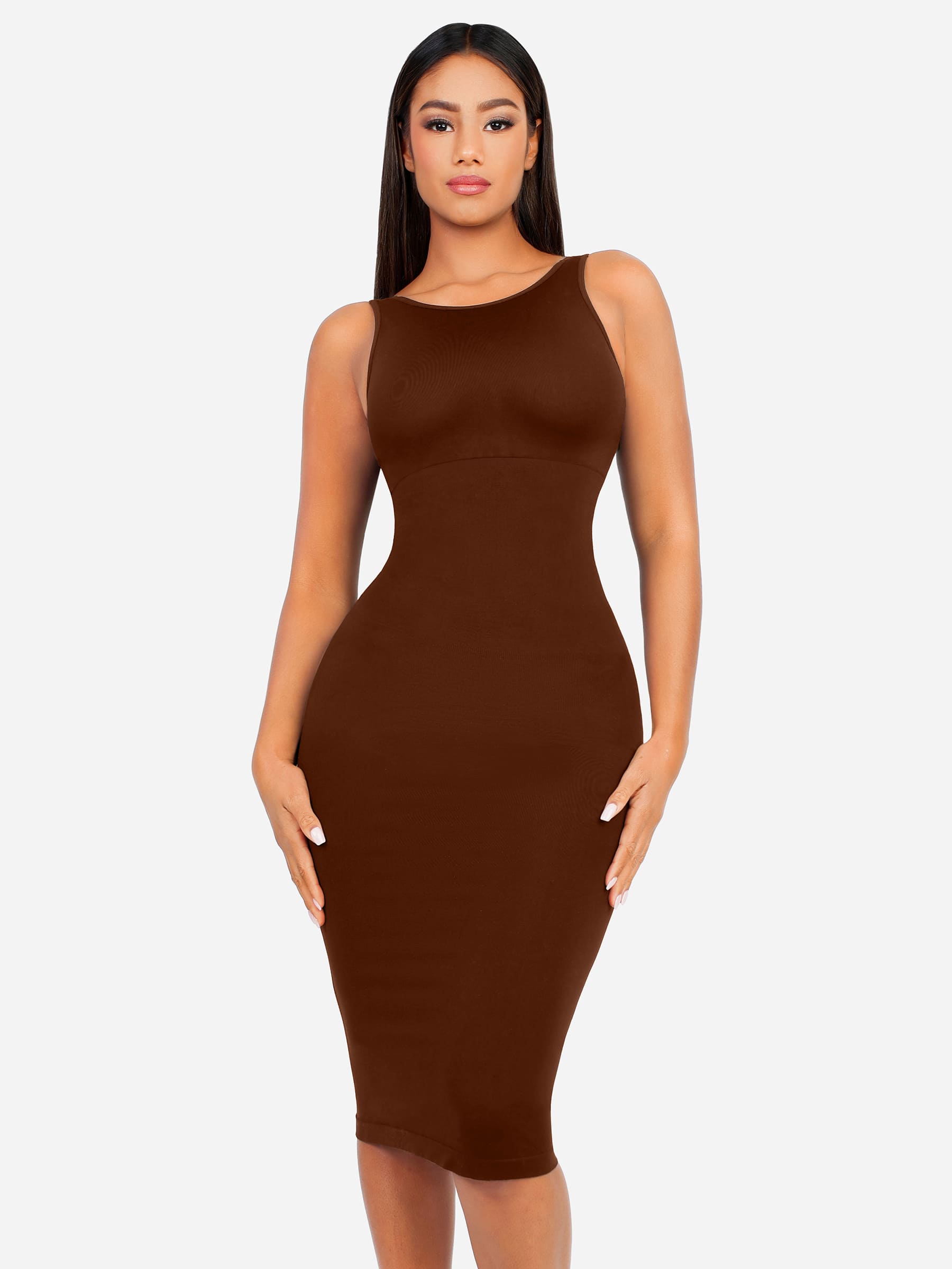 Feelingirl Seamless Eco-Friendly Large U-Back Shaper Dress with Built-In Bra