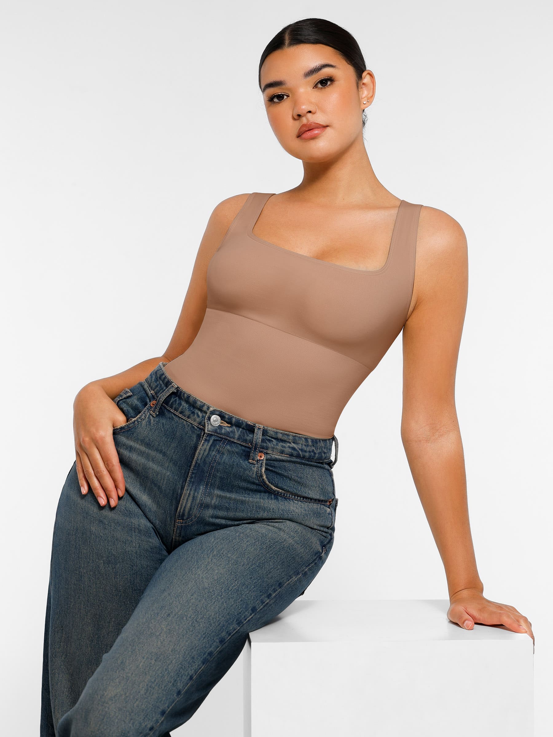 Feelingirl Seamless Shapewear Thong Bodysuit