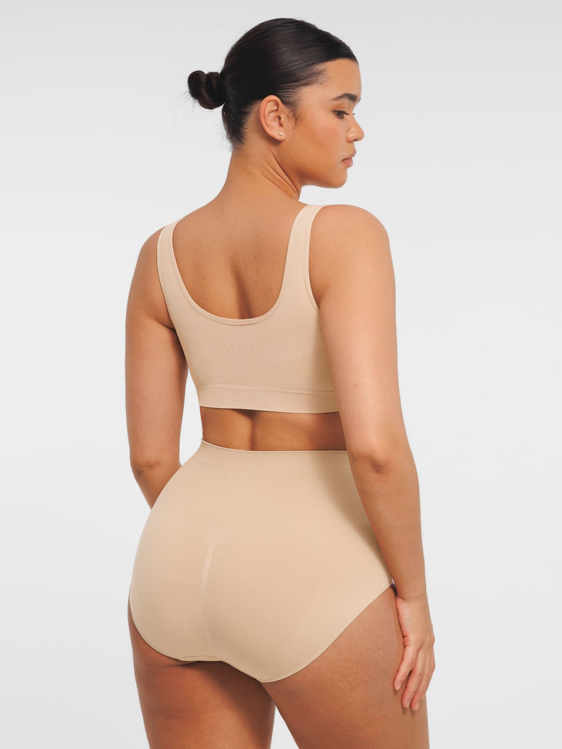 Feelingirl Seamless Wide Straps Bra & Seamless Tummy Control Brief Set