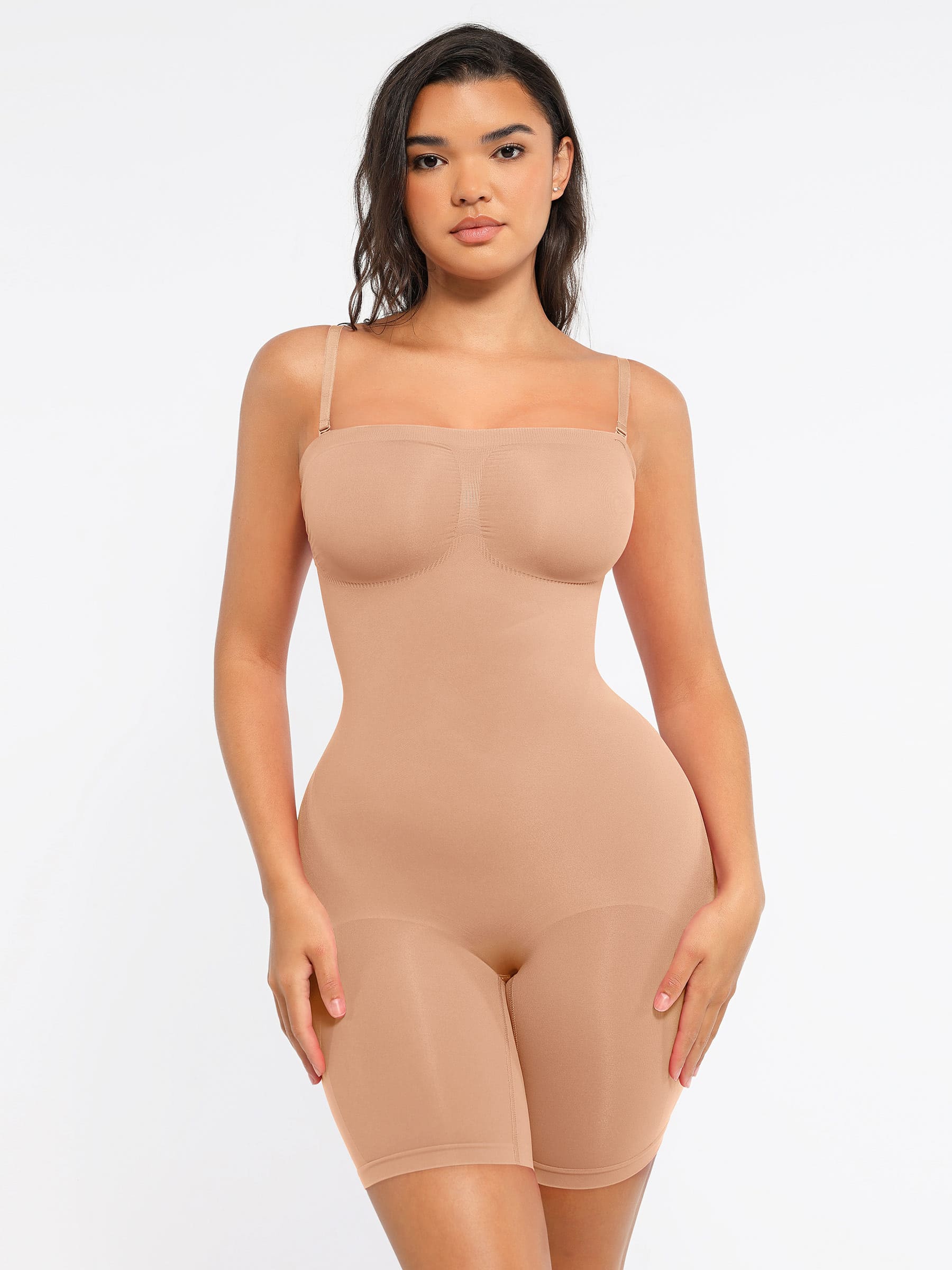 Feelingirl Strapless Seamless Bodysuit with Removable Straps