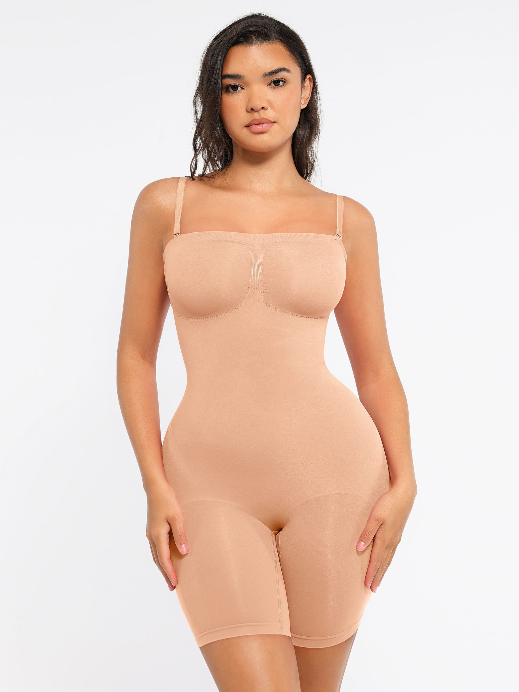 Feelingirl Strapless Seamless Bodysuit with Removable Straps