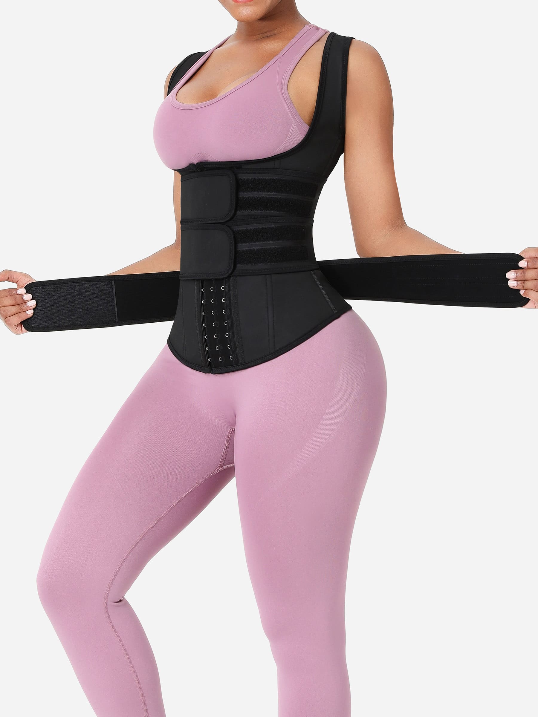 Feelingirl Triple Belt Rubber Vest Sport Girdle Waist Trainer