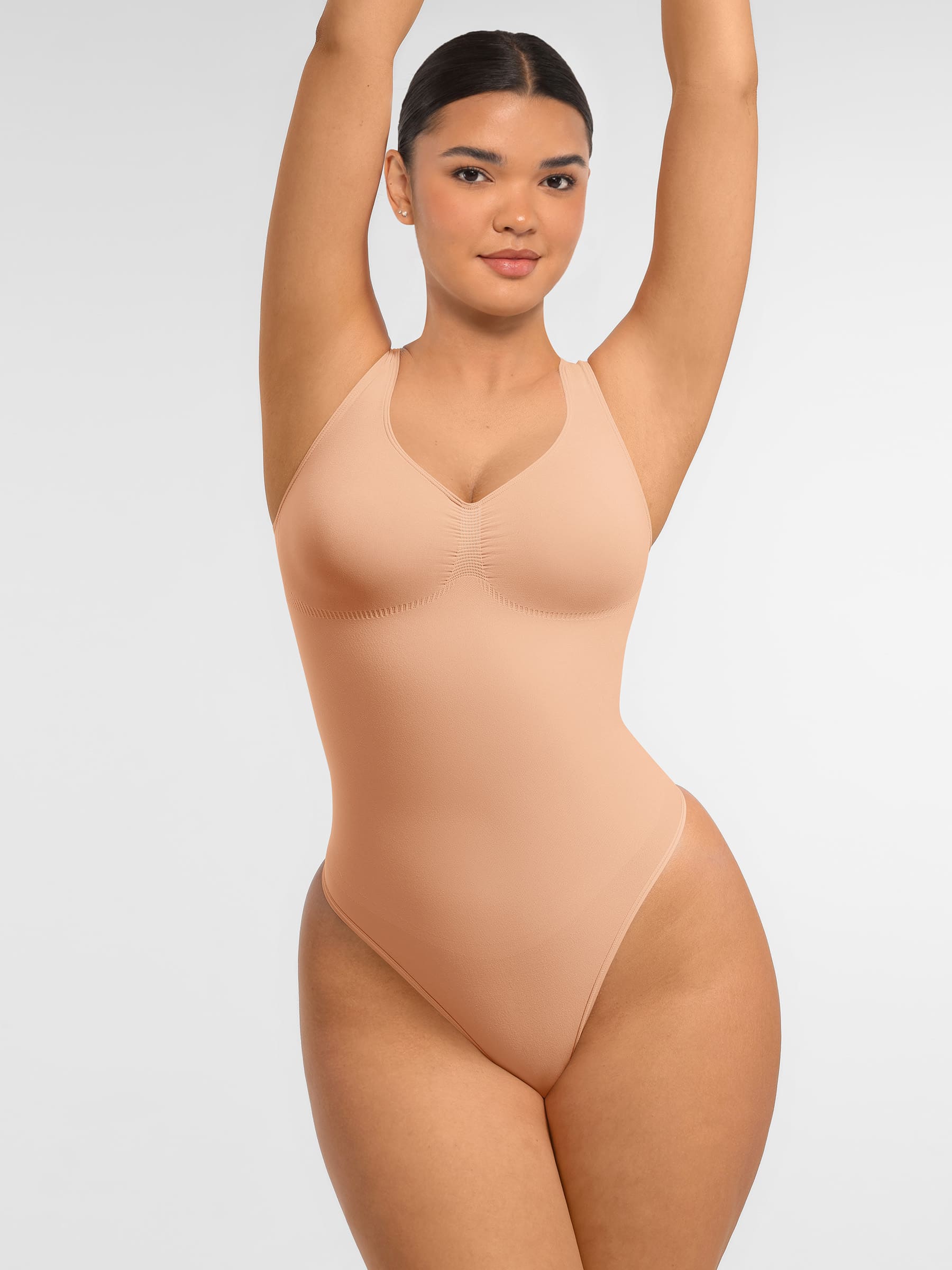 Feelingirl Tummy Control Seamless Wide Strap Bodysuit