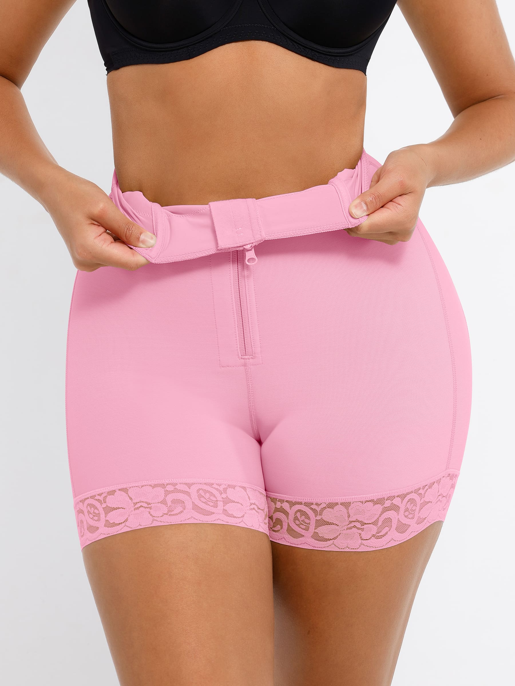 Feelingirl Tummy Control Shaping Shorts Butt Lifter with Clasps and Zipper