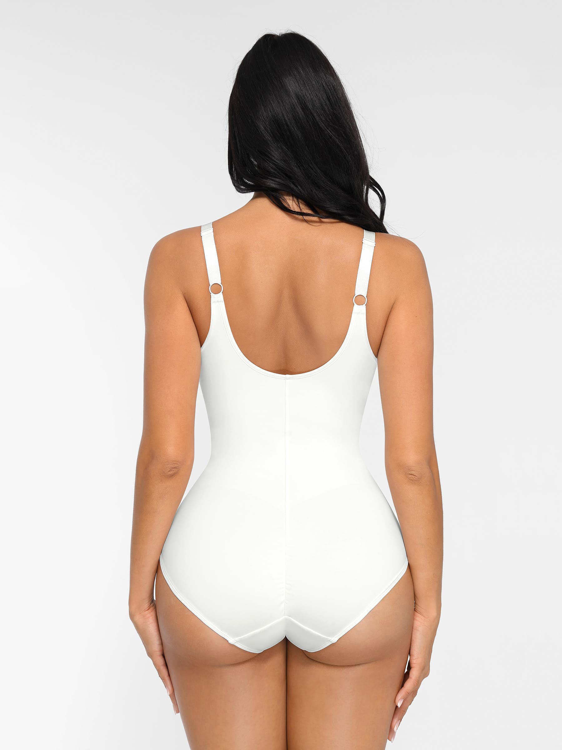 Feelingirl V Neck Adjustable Straps Tummy Control Bodysuit