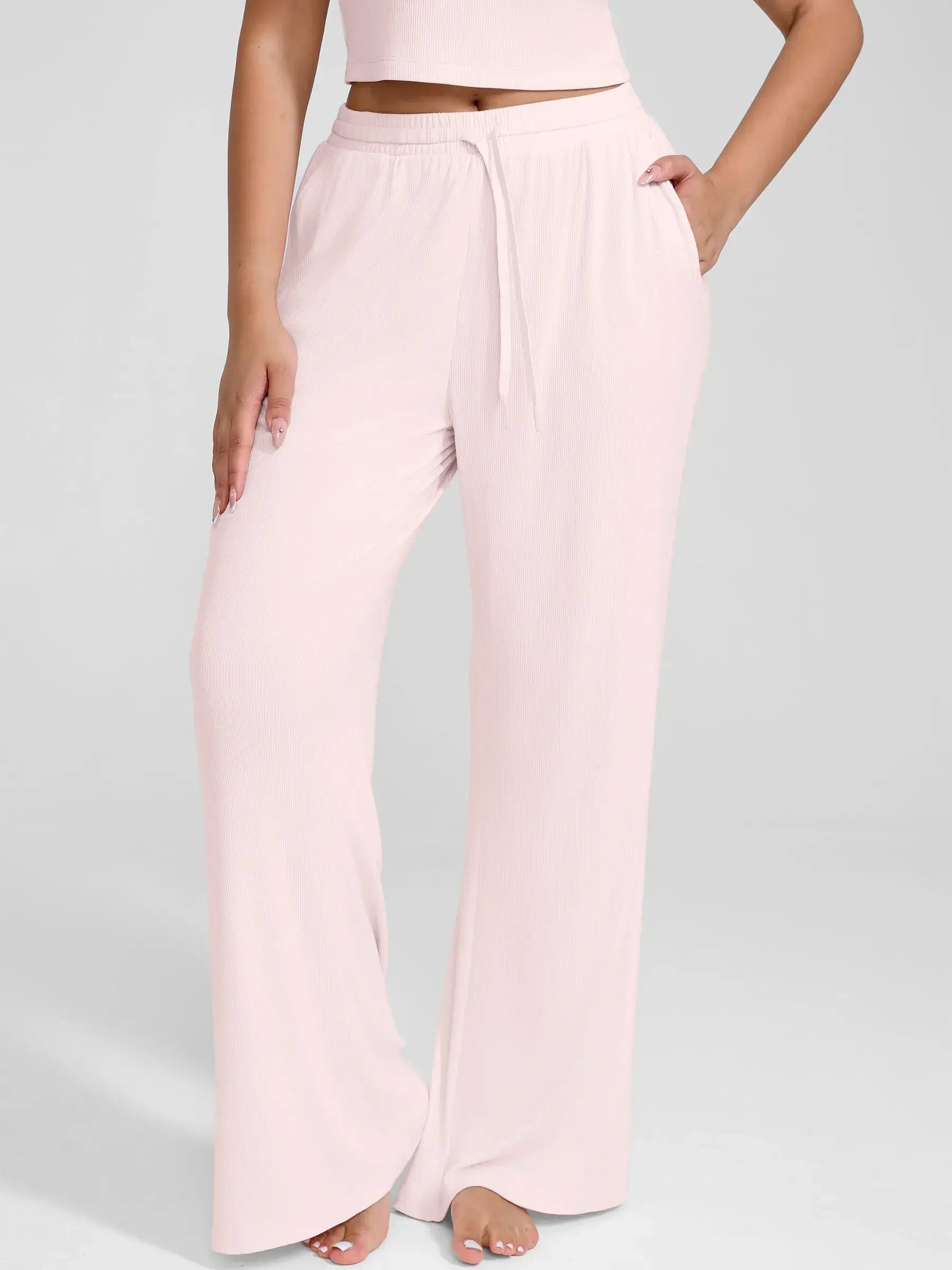 Feelingirl Breathable Ribbed Lounge Pants