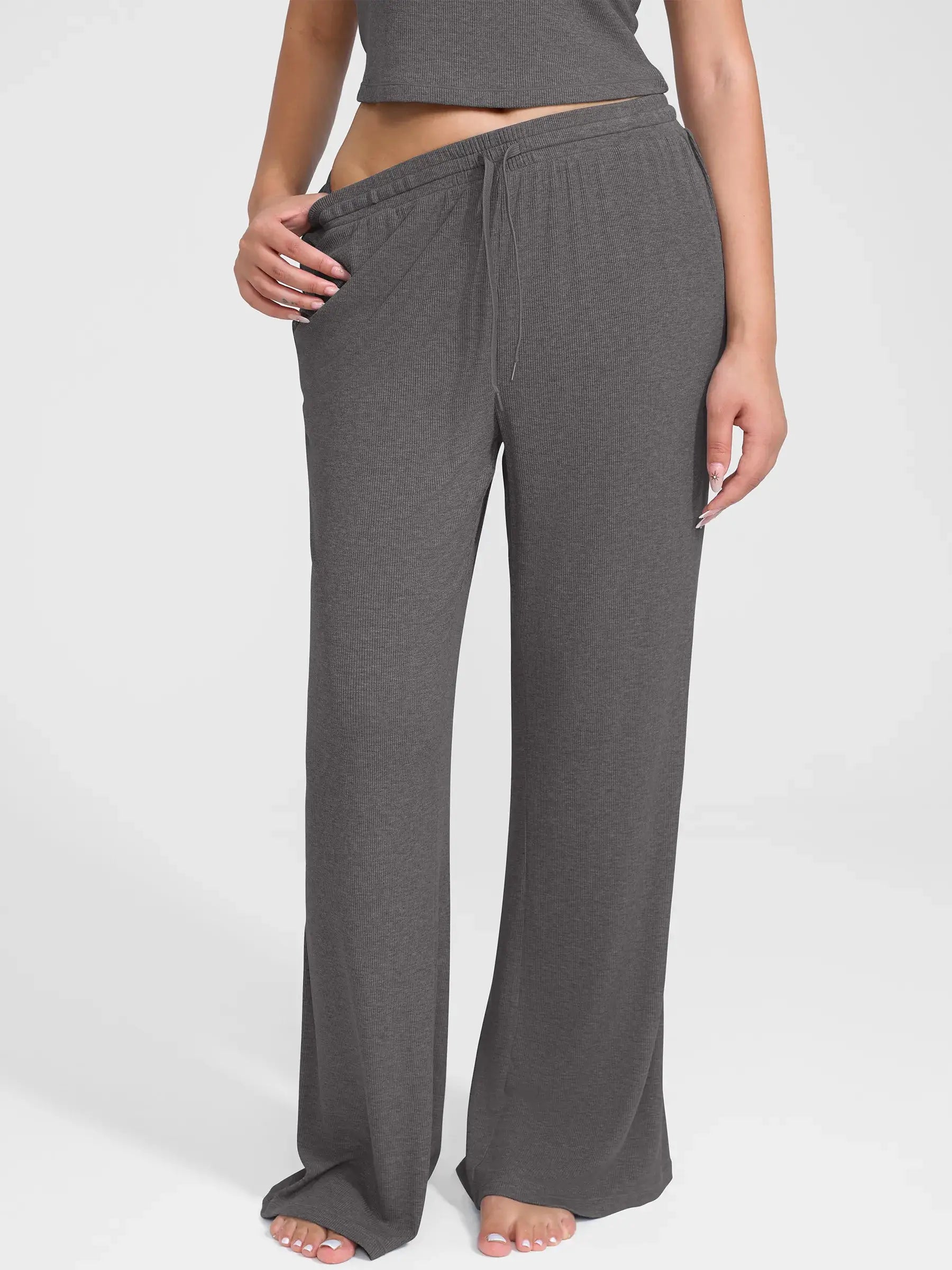 Feelingirl Breathable Ribbed Lounge Pants
