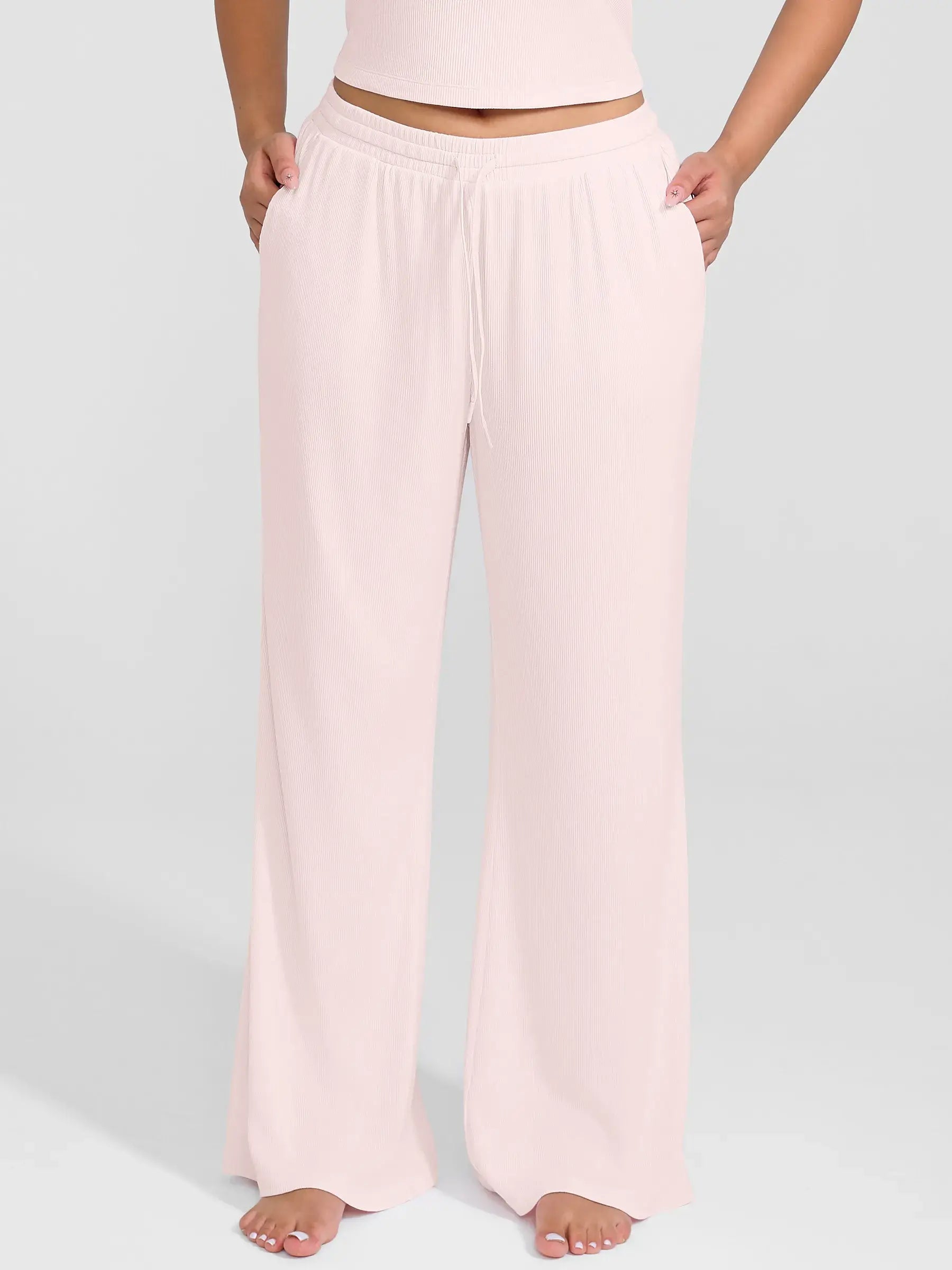 Feelingirl Breathable Ribbed Lounge Pants
