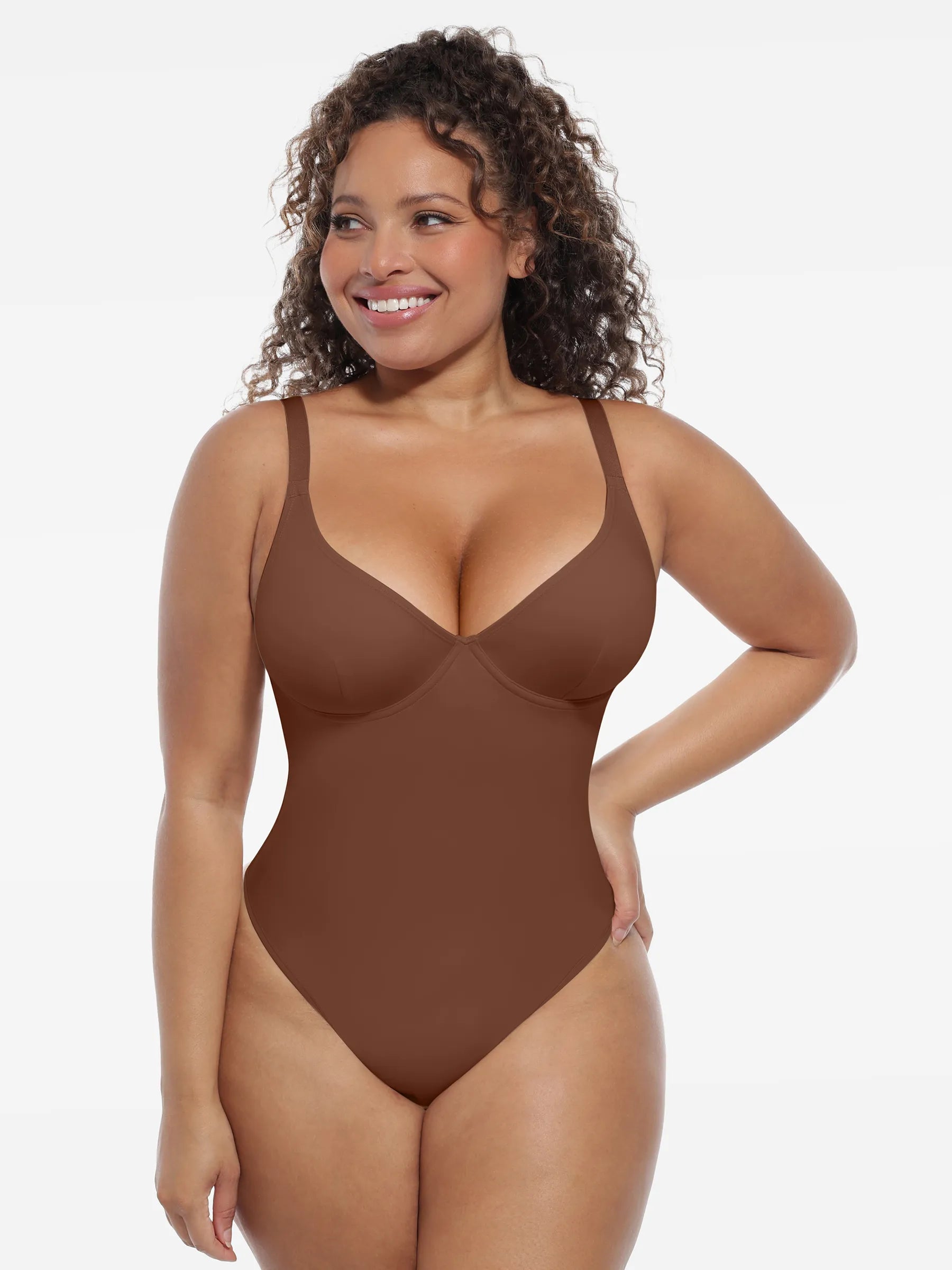 Feelingirl Deep V-Neck Shapewear Bodysuit