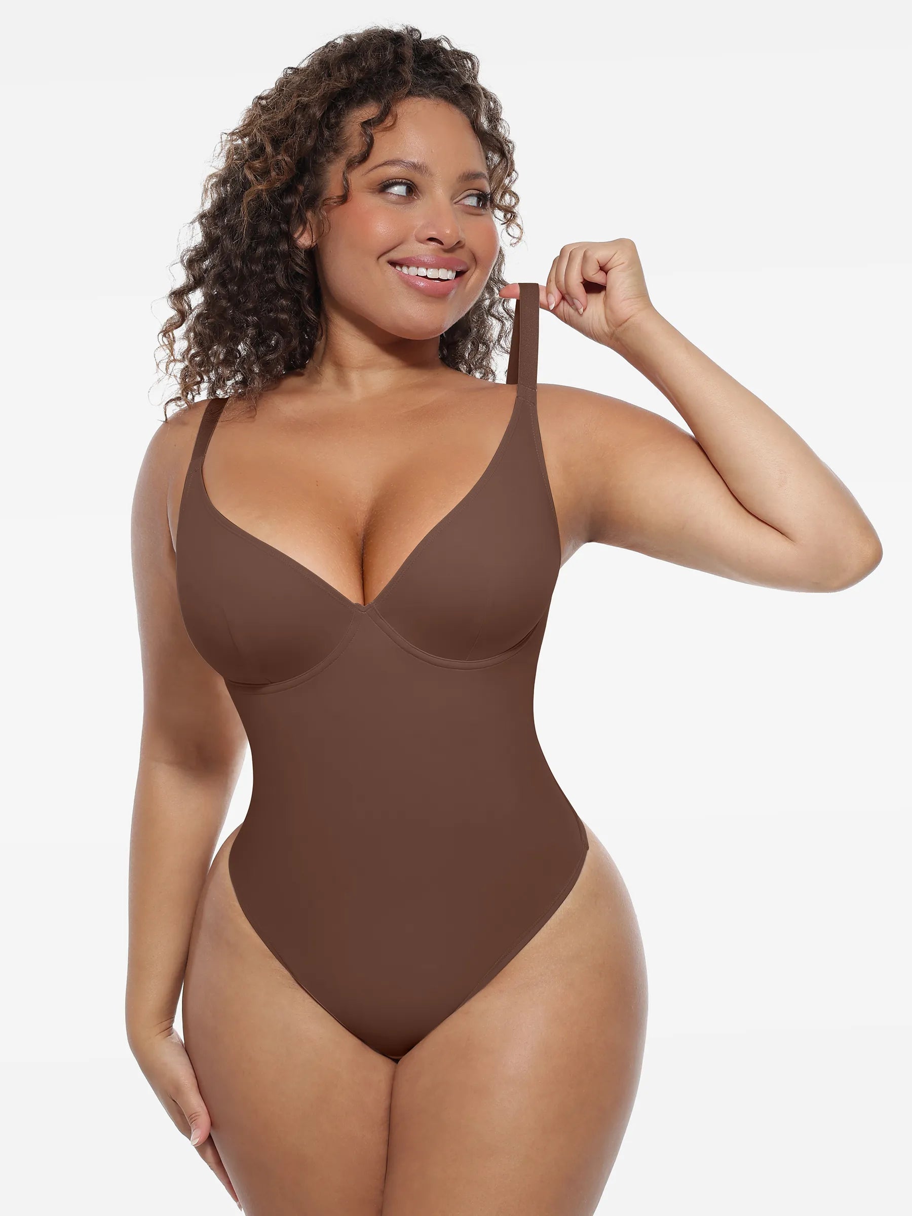 Feelingirl Deep V-Neck Shapewear Bodysuit
