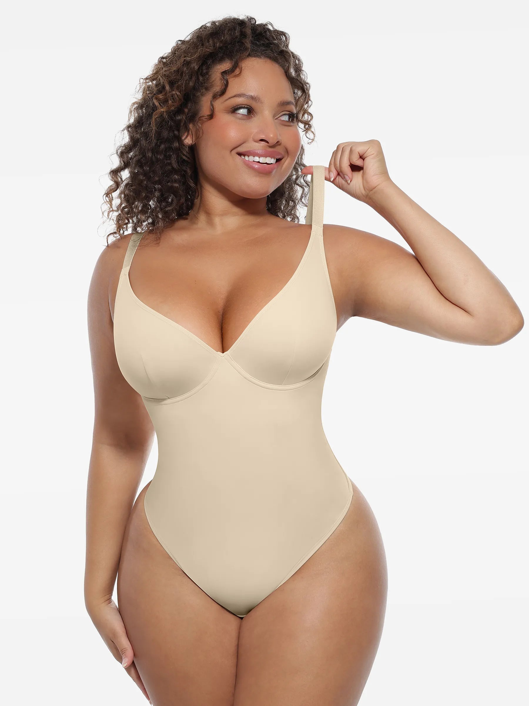 Feelingirl Deep V-Neck Shapewear Bodysuit