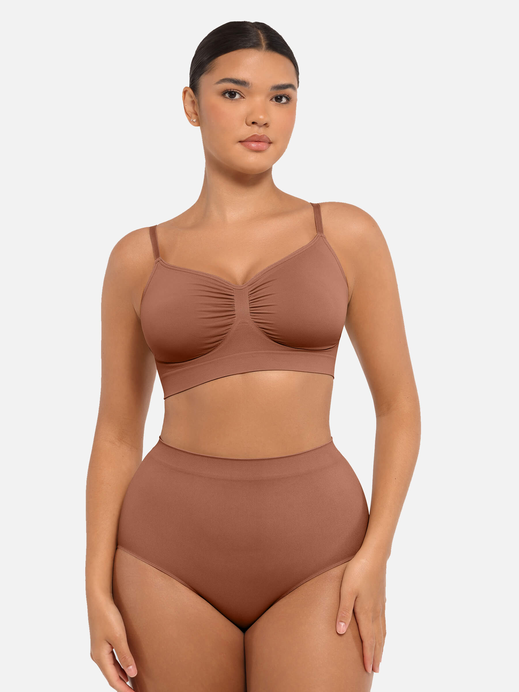 Feelingirl Wireless Bra & Seamless Tummy Control Brief Set