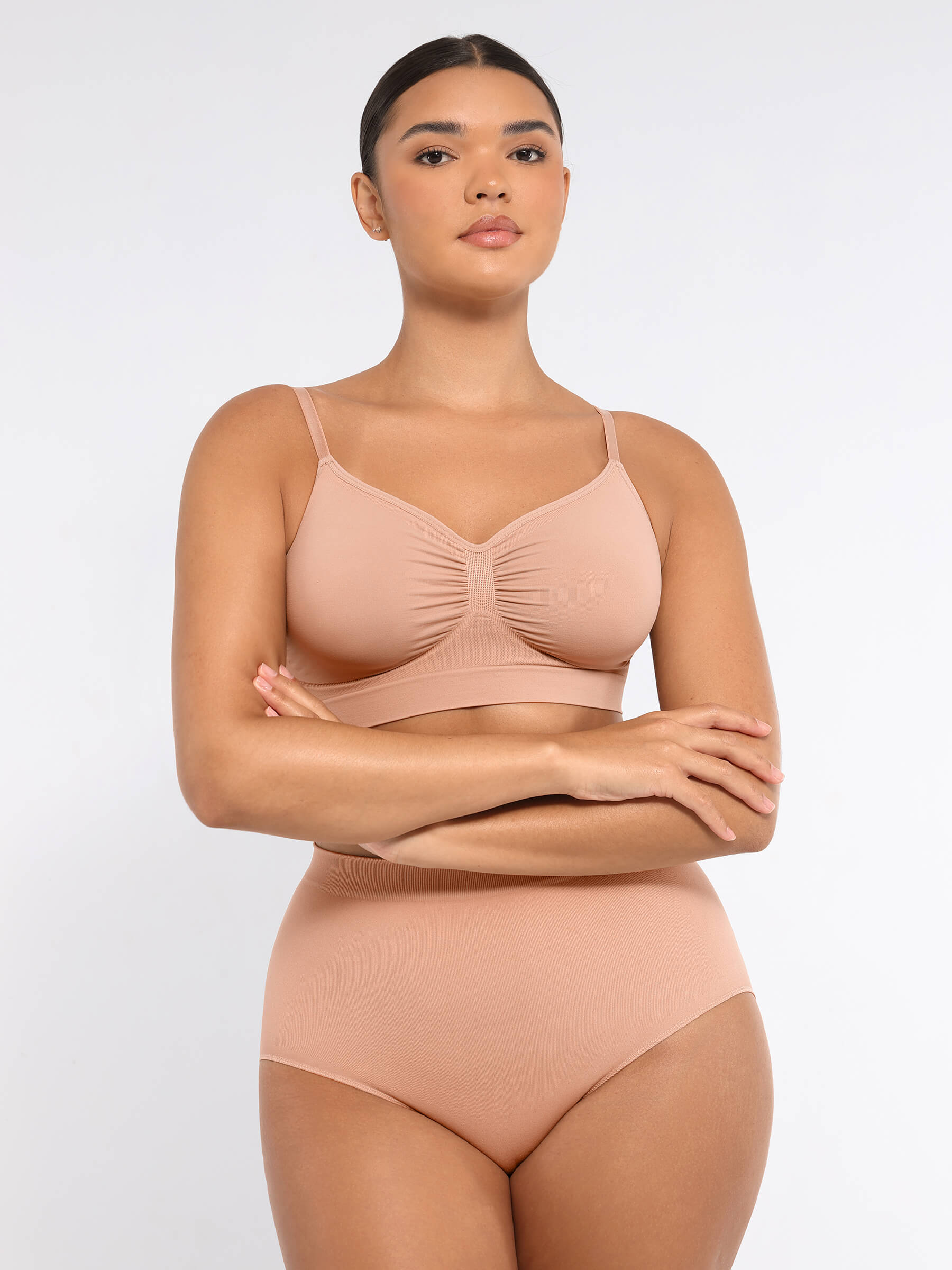 Feelingirl Wireless Bra & Seamless Tummy Control Brief Set
