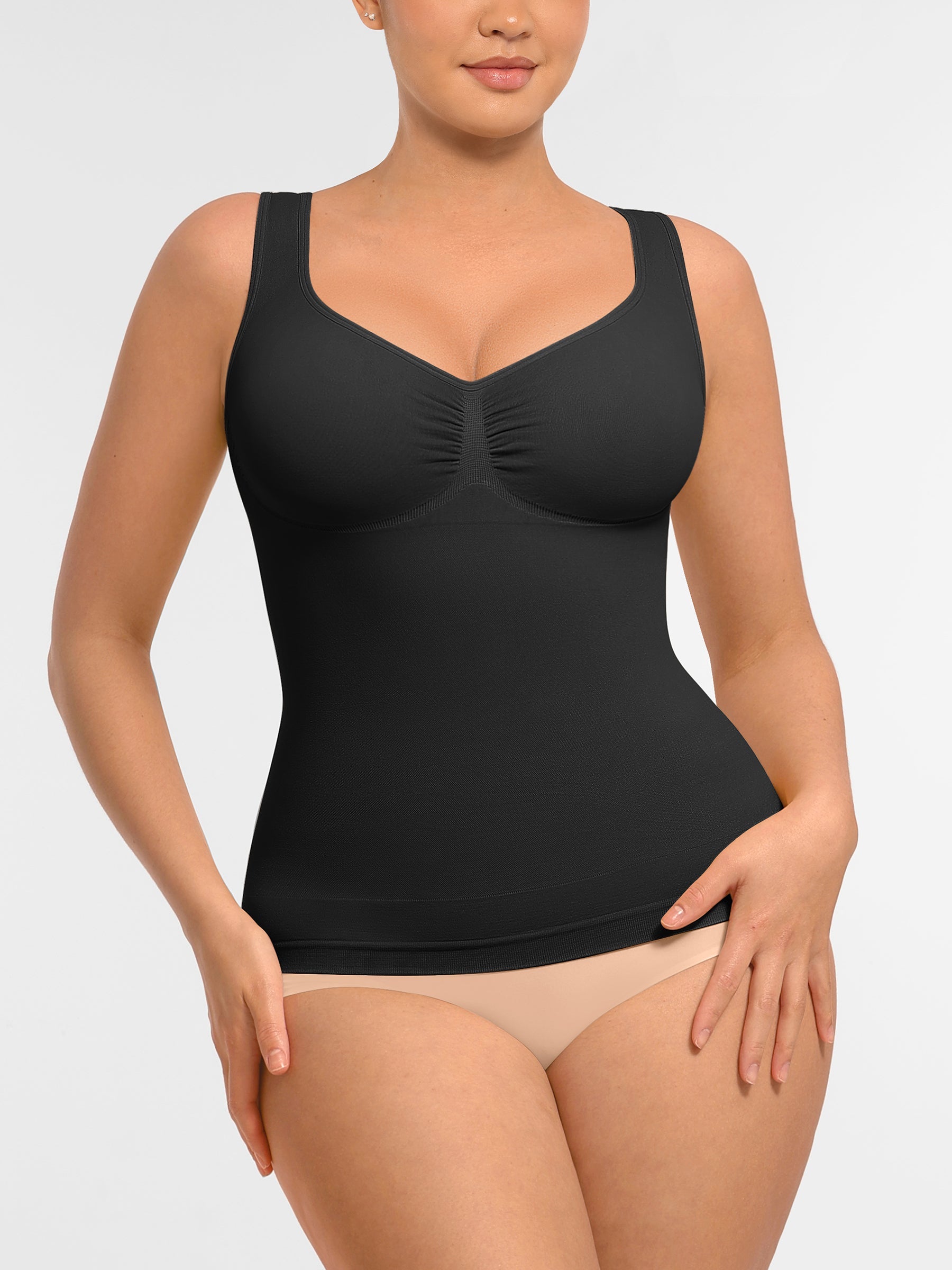 Feelingirl Bust Support Waist and Abdomen Control Shape Wide Straps Tank Top