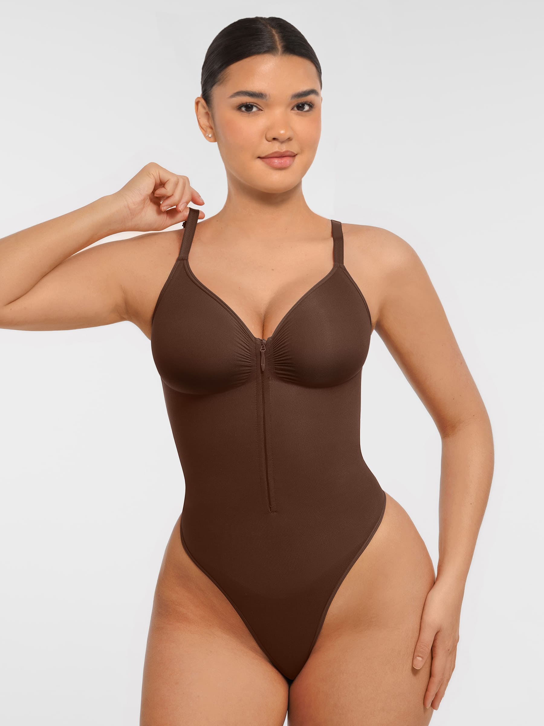 Feelingirl Tummy Control Seamless Zipper Shaping Bodysuit