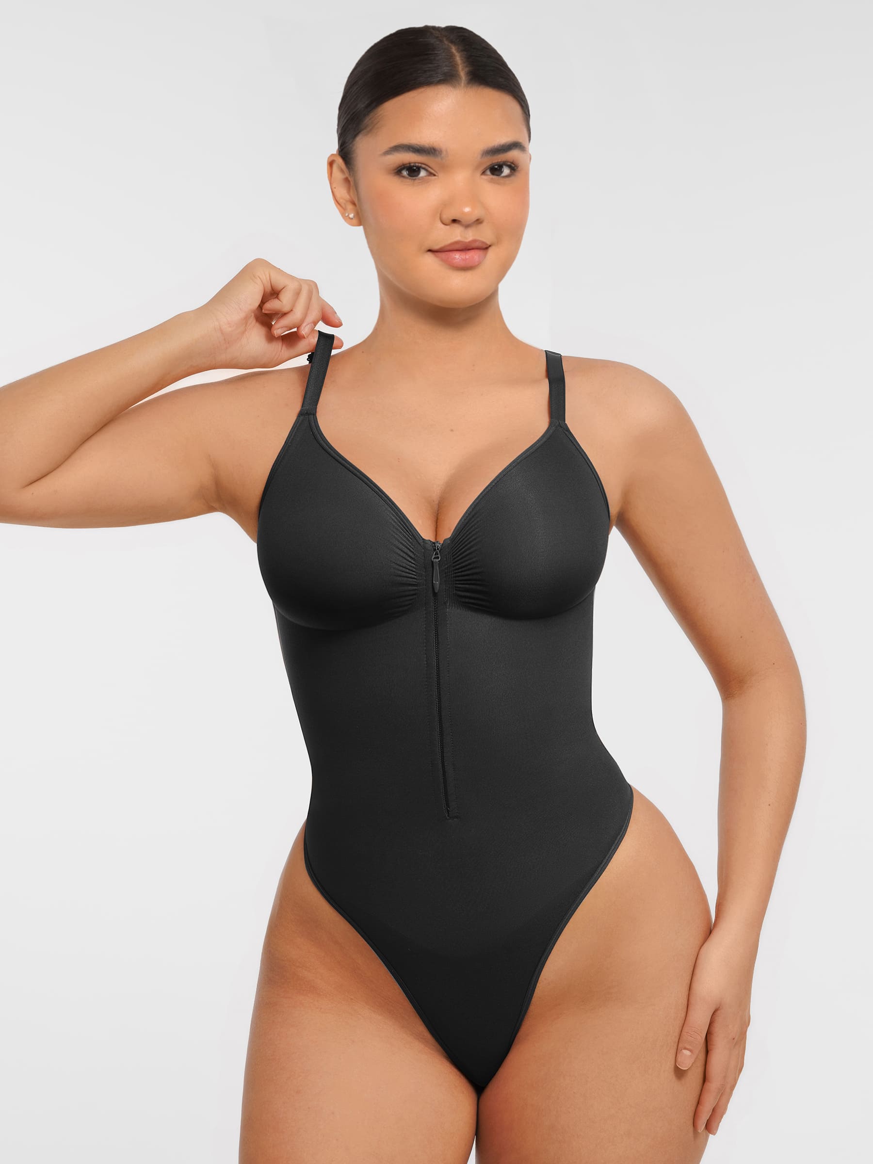 Feelingirl Tummy Control Seamless Zipper Shaping Bodysuit