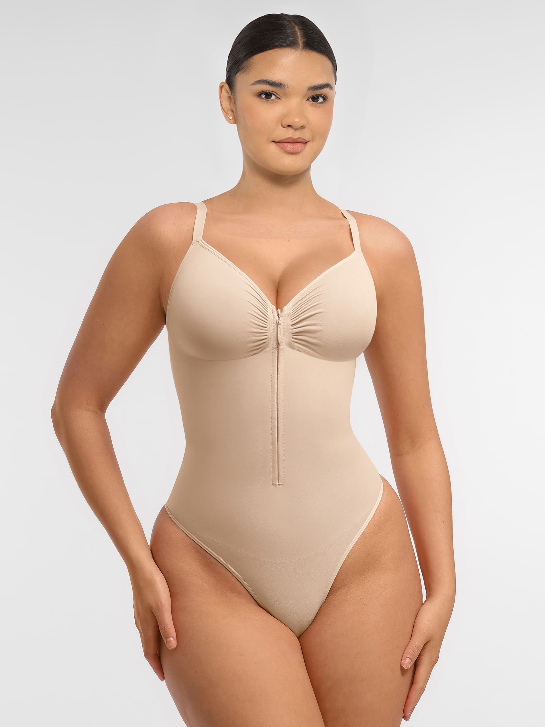 Feelingirl Tummy Control Seamless Zipper Shaping Bodysuit