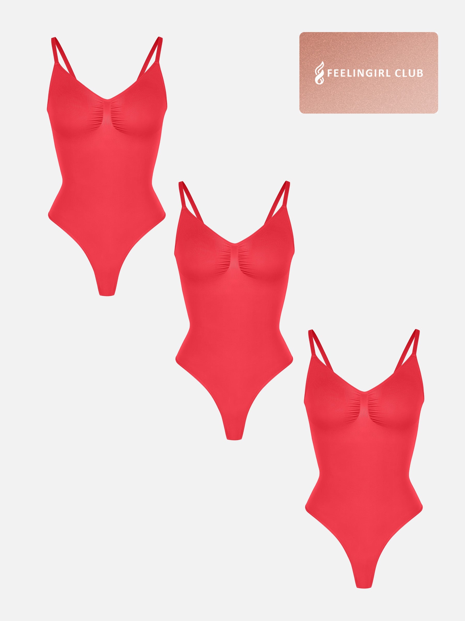 Feelingirl 3-Pack Tummy Control Seamless Bodysuit Bundle