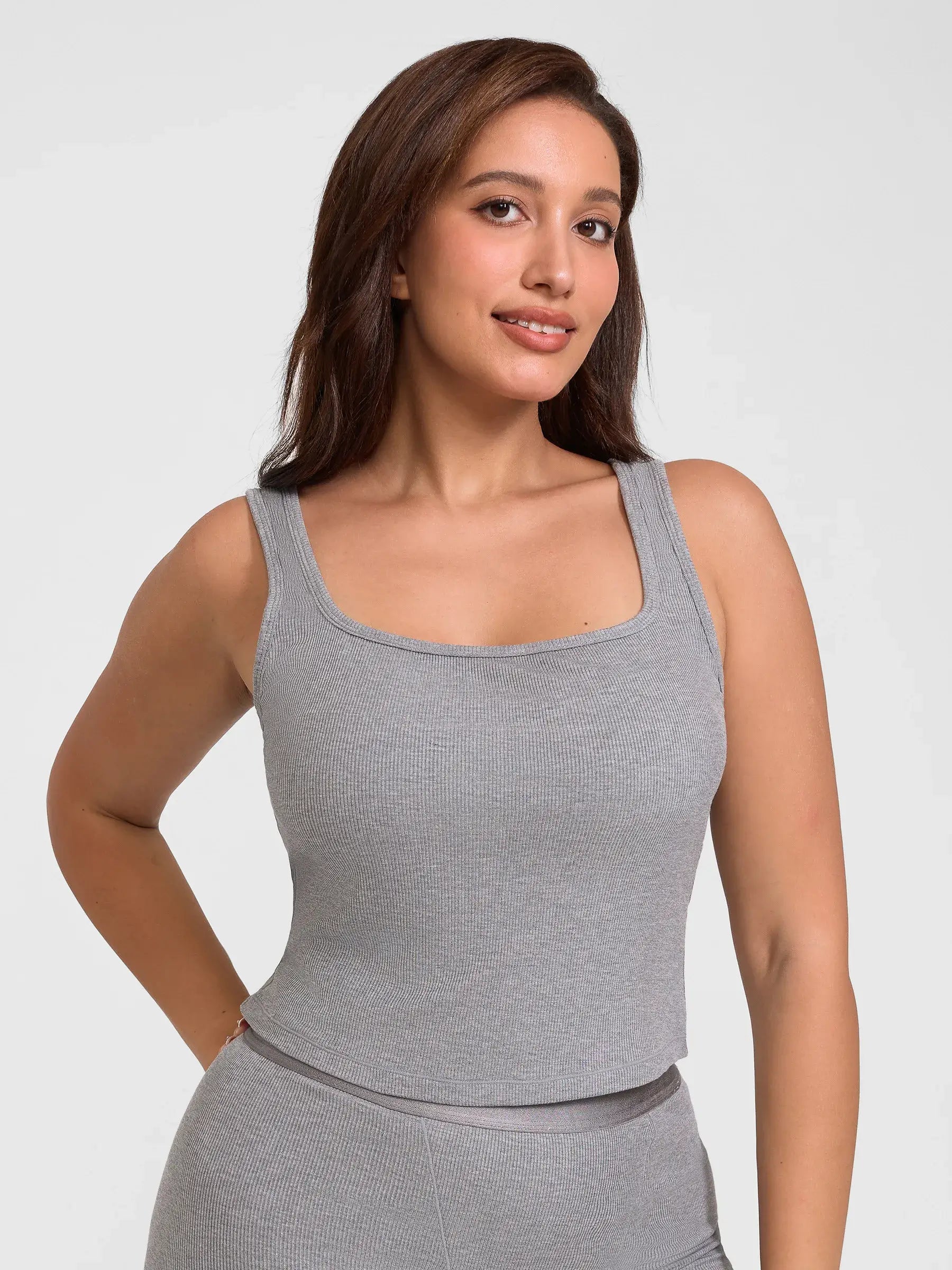 Feelingirl Breathable Ribbed Sleeveless Tank Top