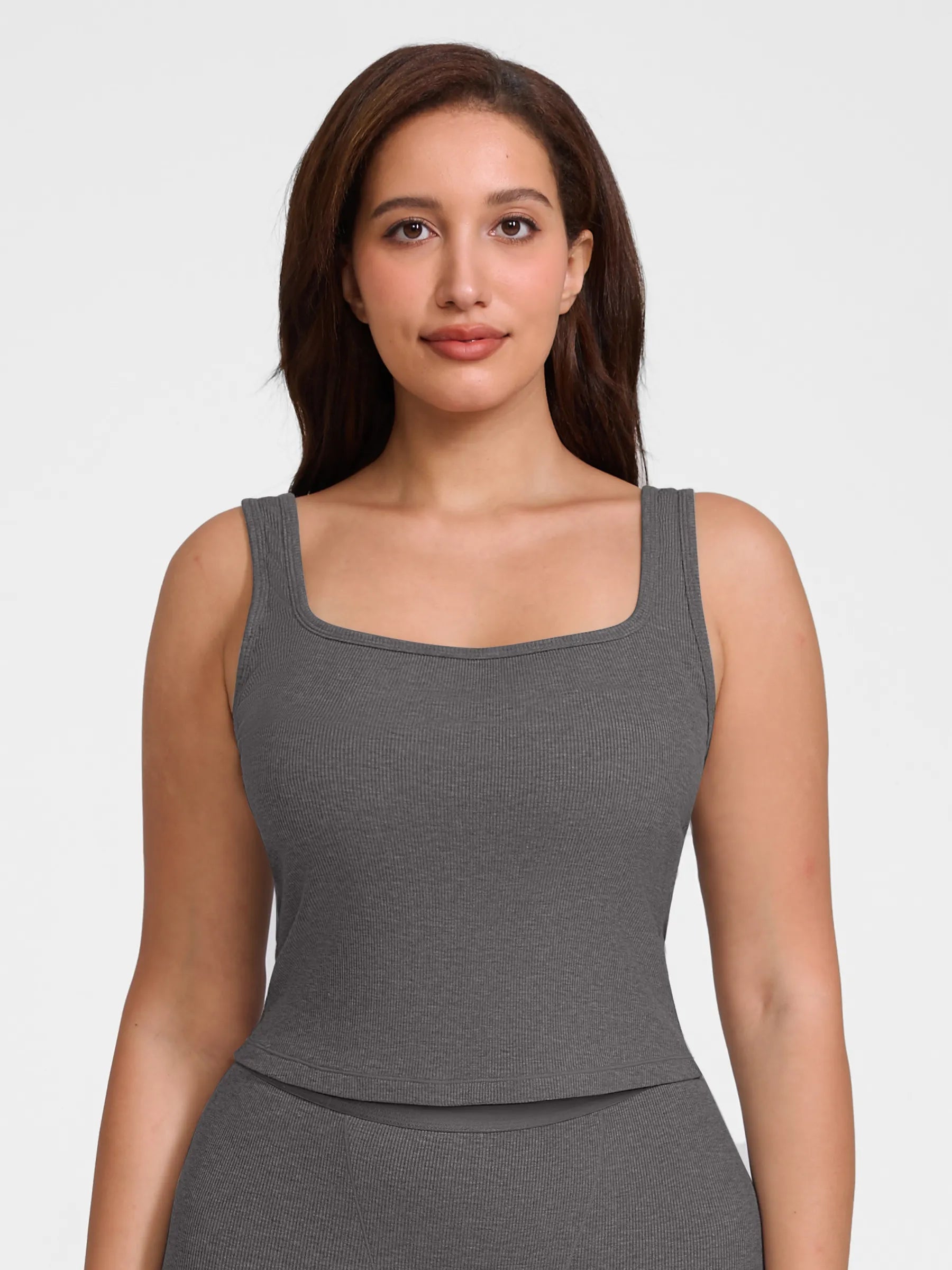 Feelingirl Breathable Ribbed Sleeveless Tank Top