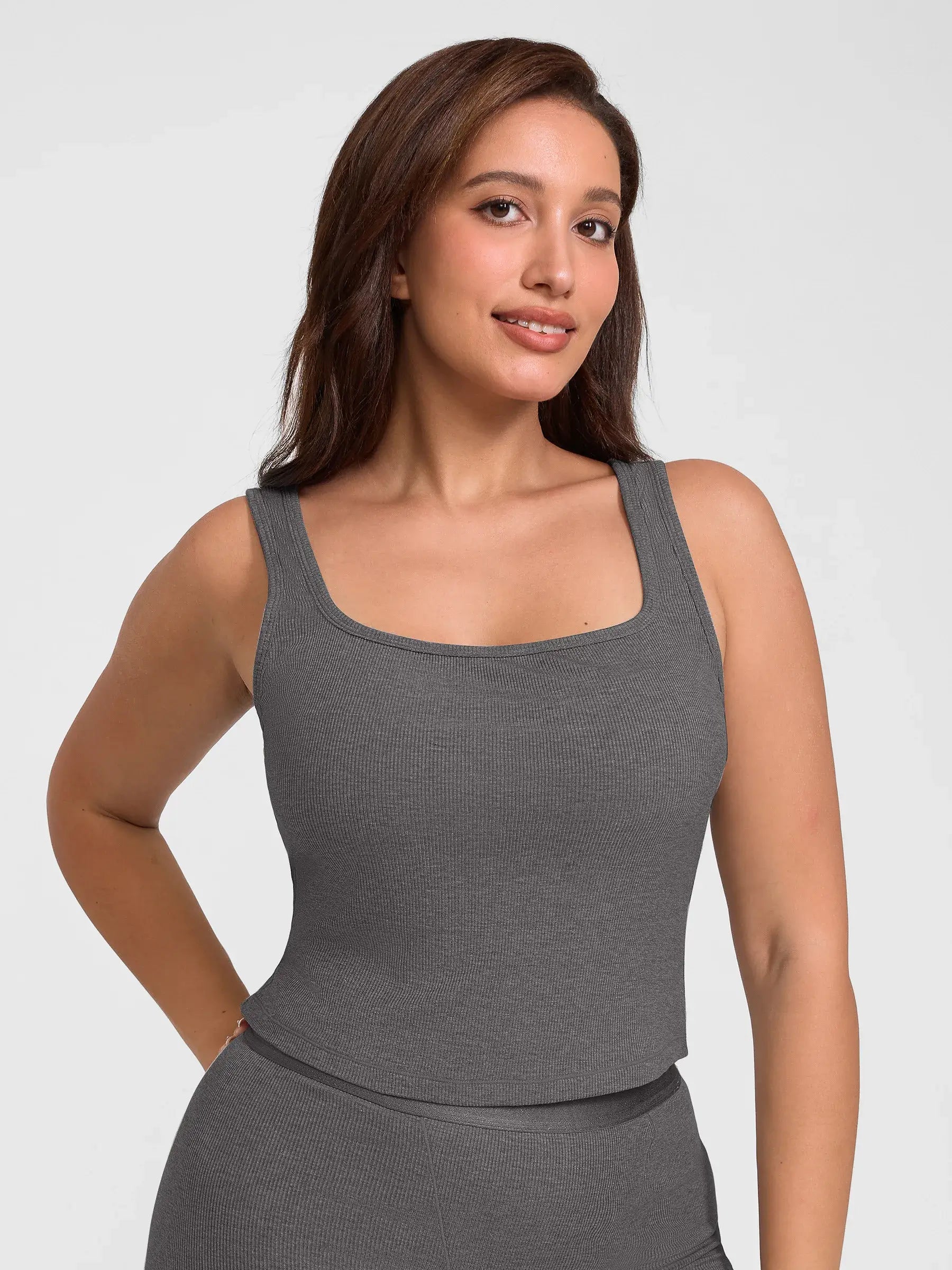 Feelingirl Breathable Ribbed Sleeveless Tank Top
