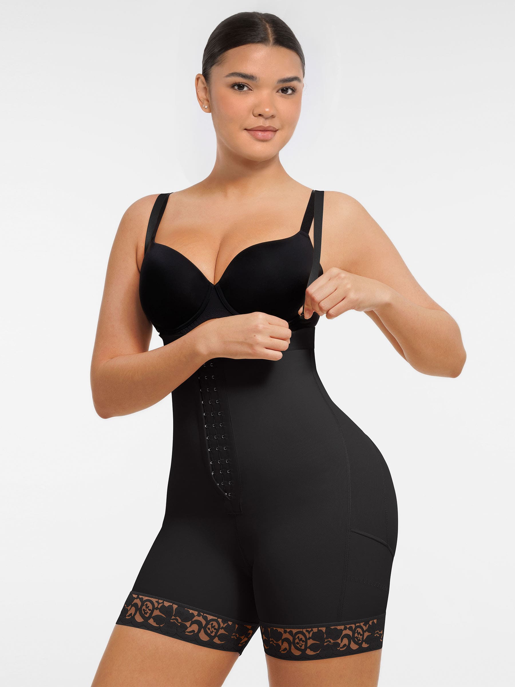 Feelingirl Butt Lifting Body Shaper with Zip Crotch Smooth Tummy Control