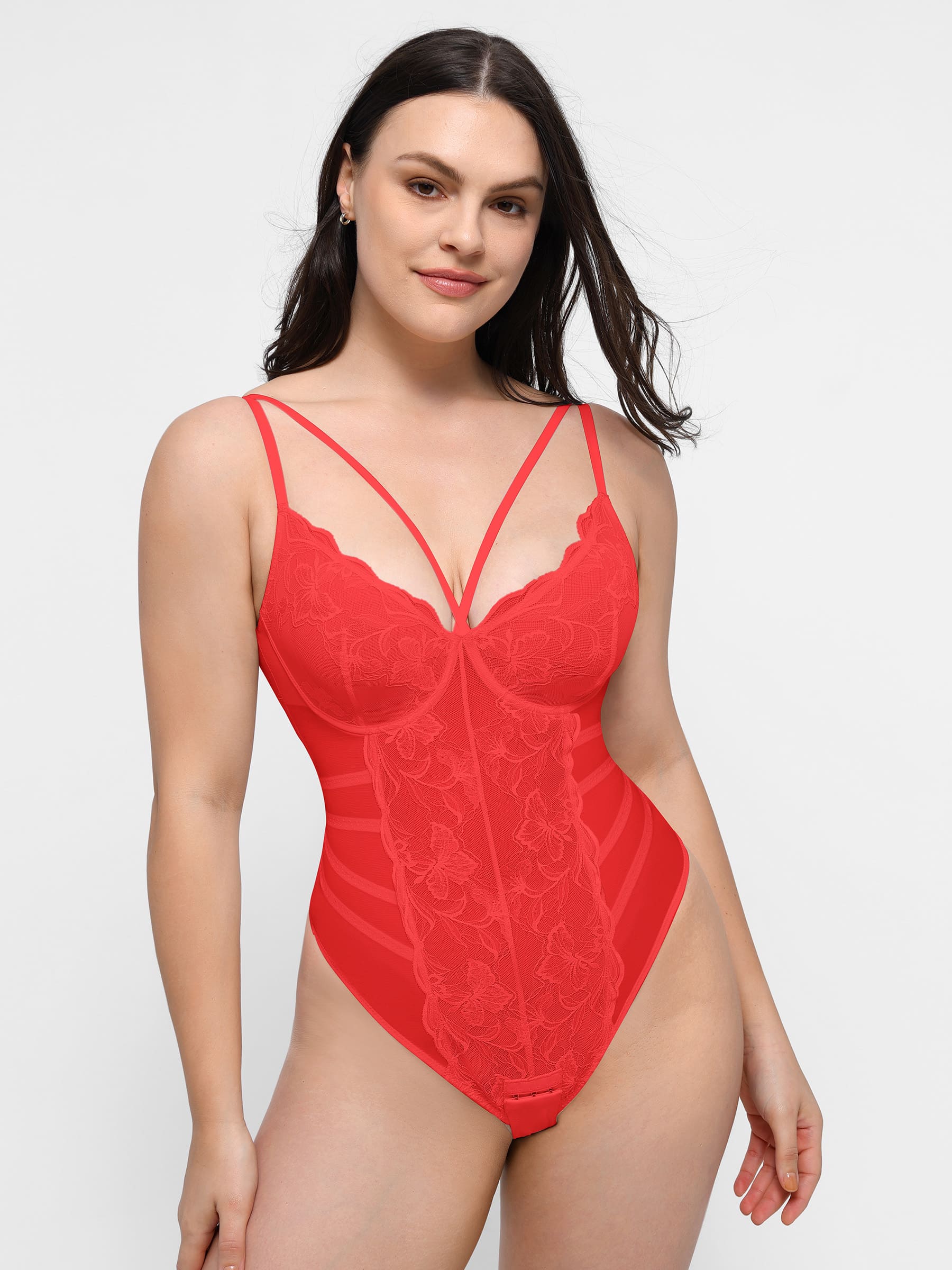 Feelingirl Lace Smooth Thong Shaping Bodysuit