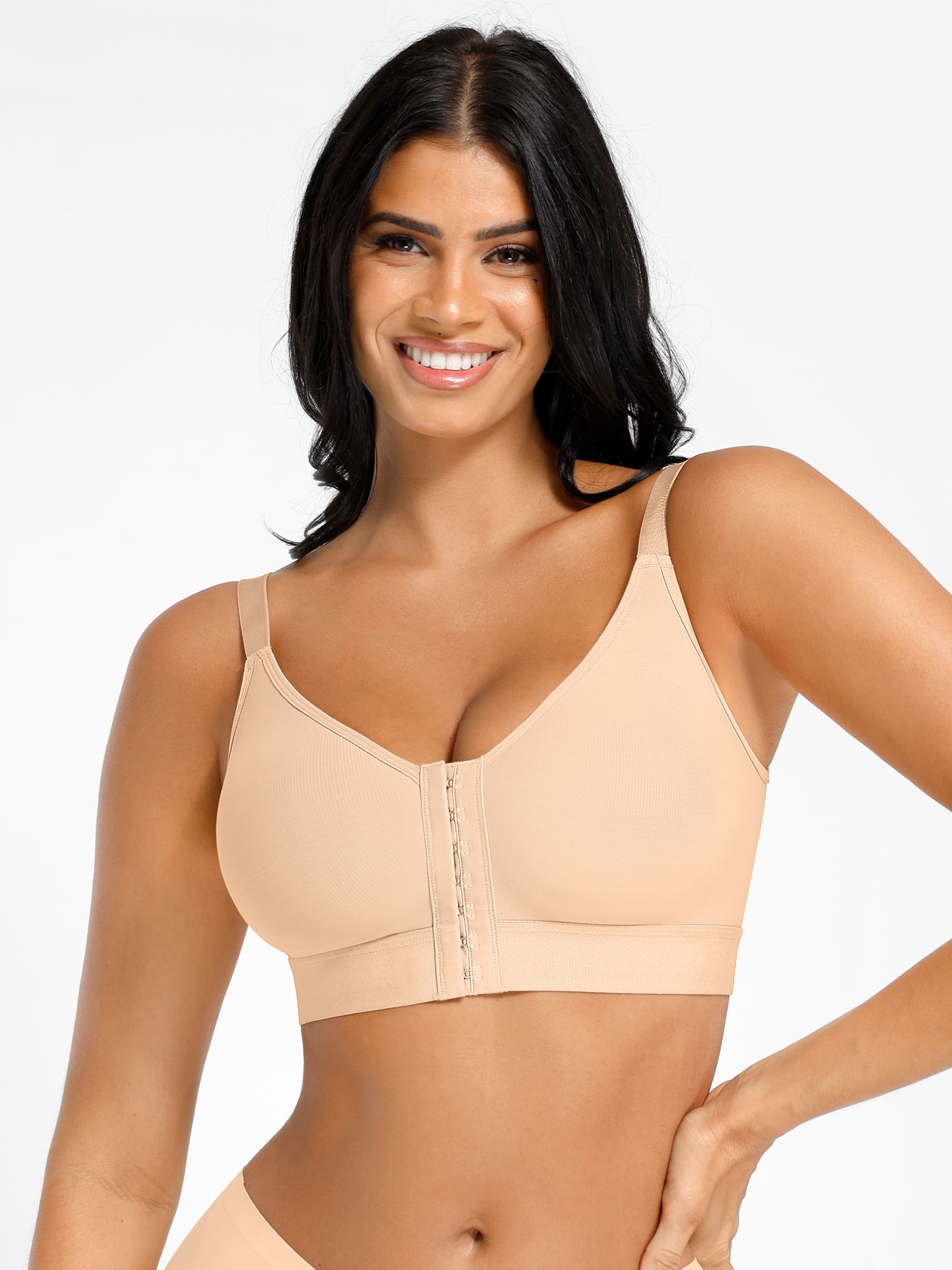 Feelingirl Post Surgery Full Coverage Compression Surgical Front Closure Mastectomy Bra