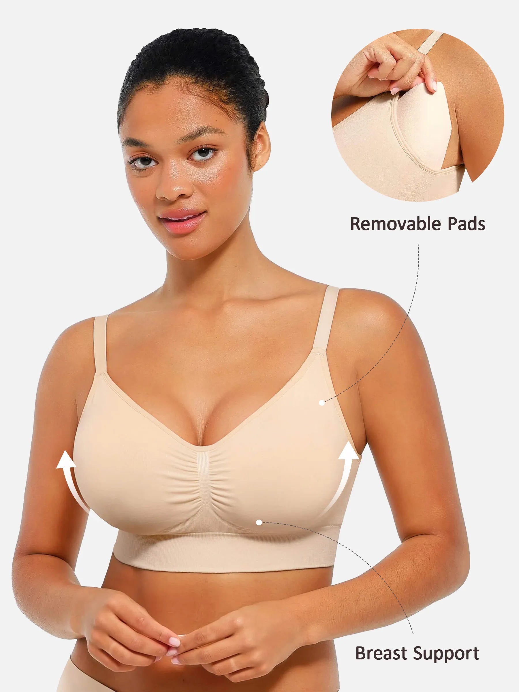 Feelingirl Seamless Everyday Bra with Built-In Soft Padding