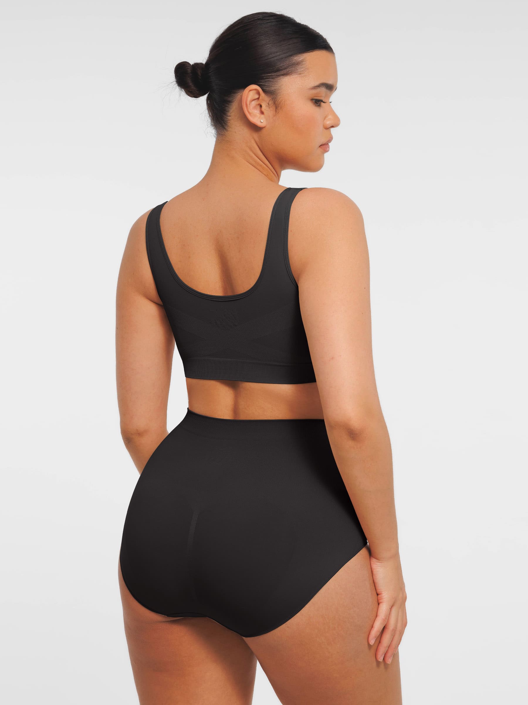 Feelingirl Seamless Wide Straps Bra  & Seamless Tummy Control Brief Set