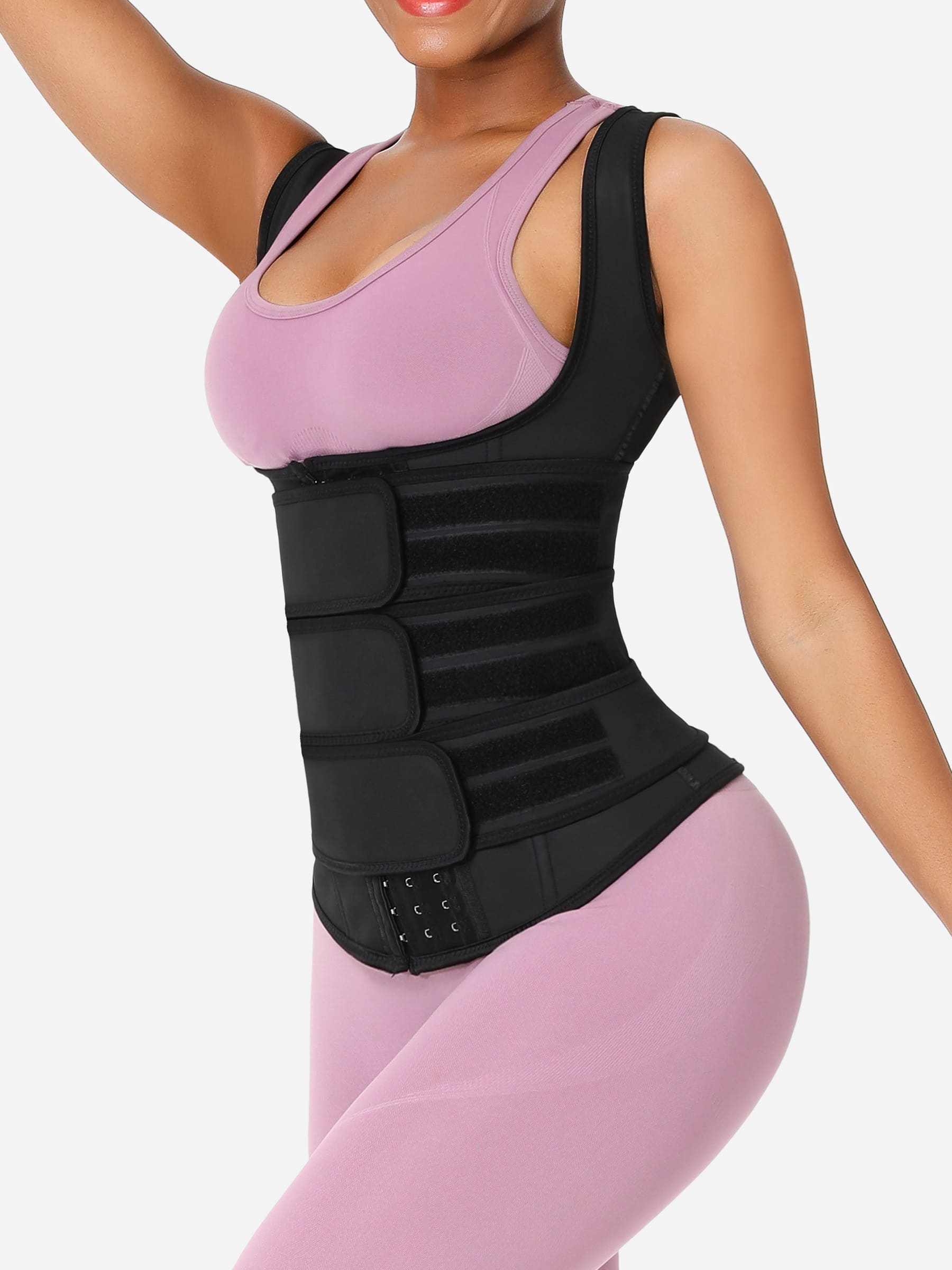 Feelingirl Triple Belt Rubber Vest Sport Girdle Waist Trainer