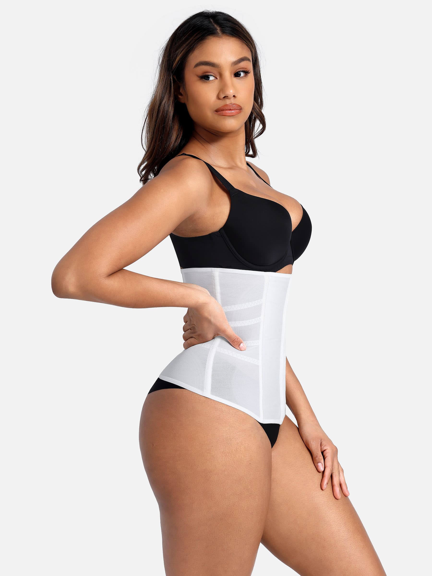 Feelingirl Waist Trainer for Women – Mesh Corset Body Shaper with Steel Bones
