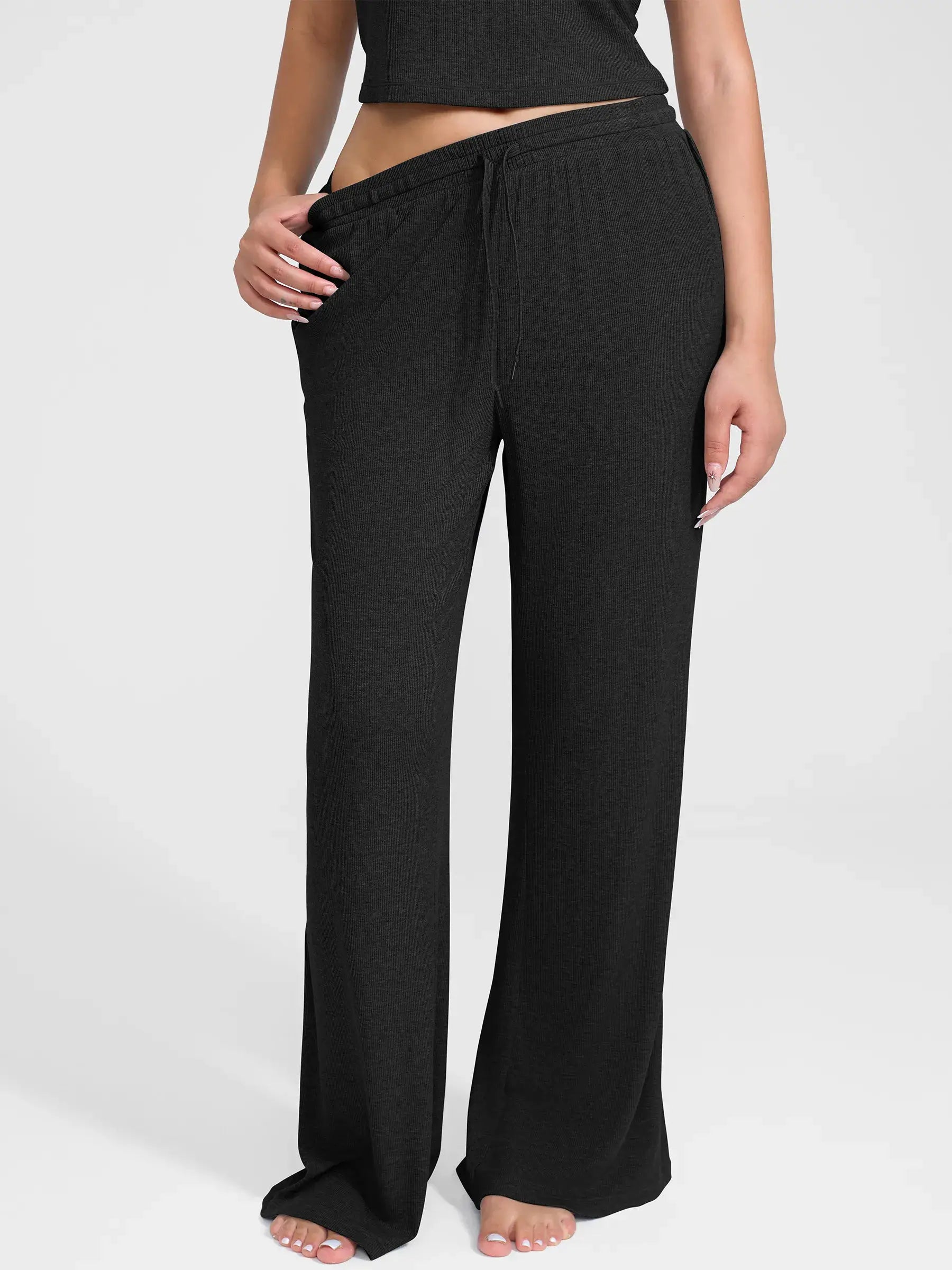 Feelingirl Breathable Ribbed Lounge Pants