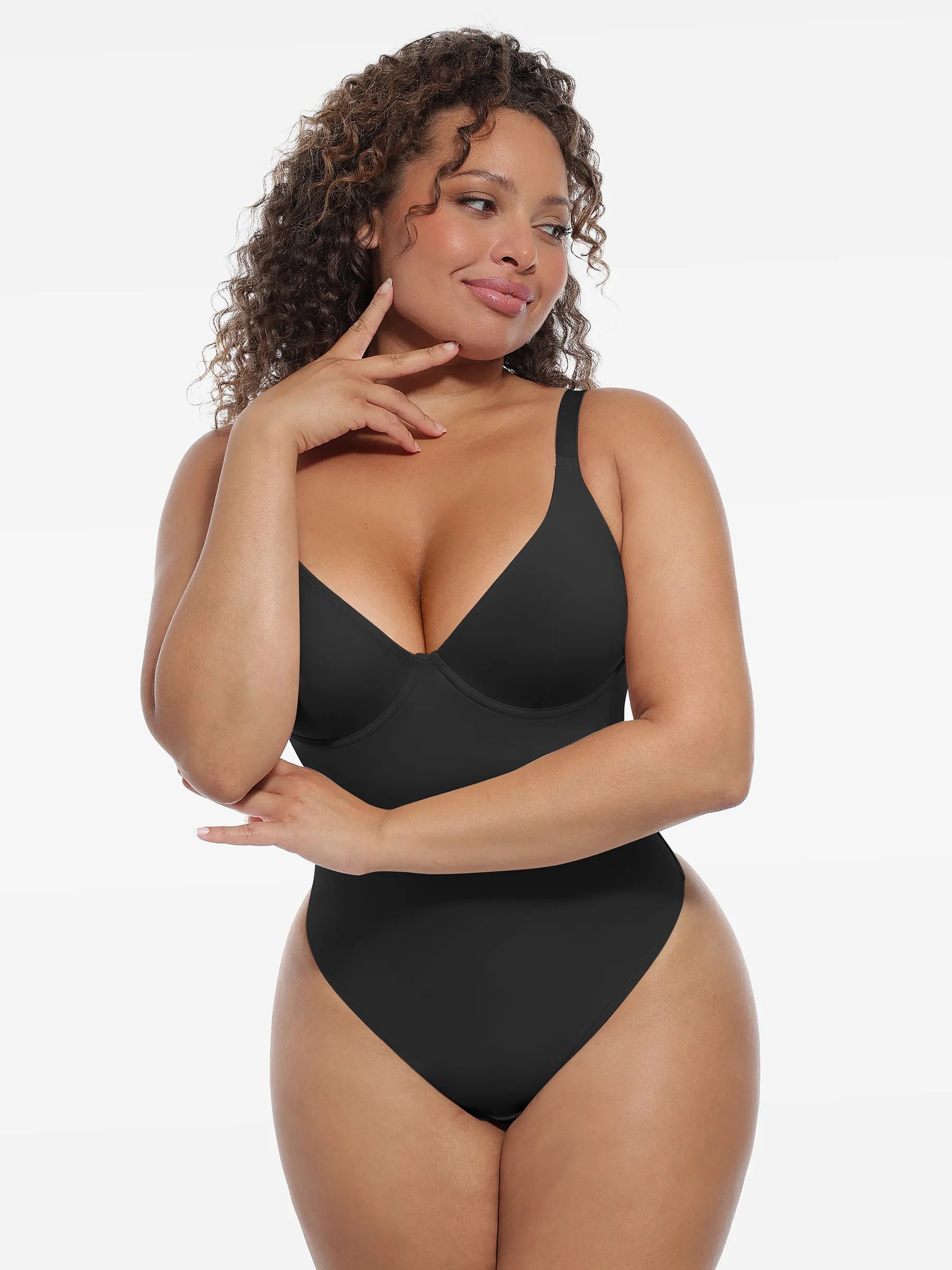 Feelingirl Deep V-Neck Shapewear Bodysuit