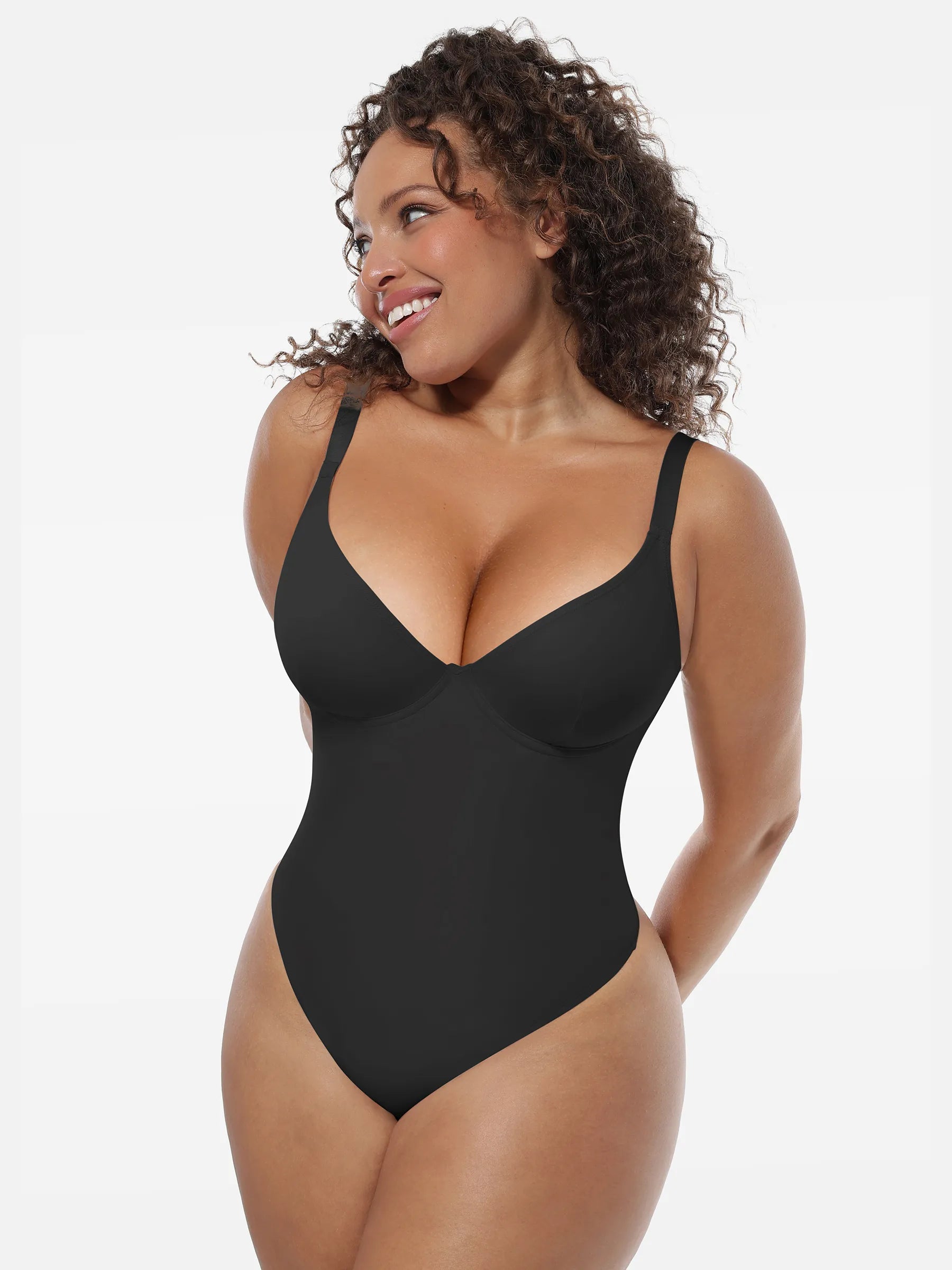 Feelingirl Deep V-Neck Shapewear Bodysuit