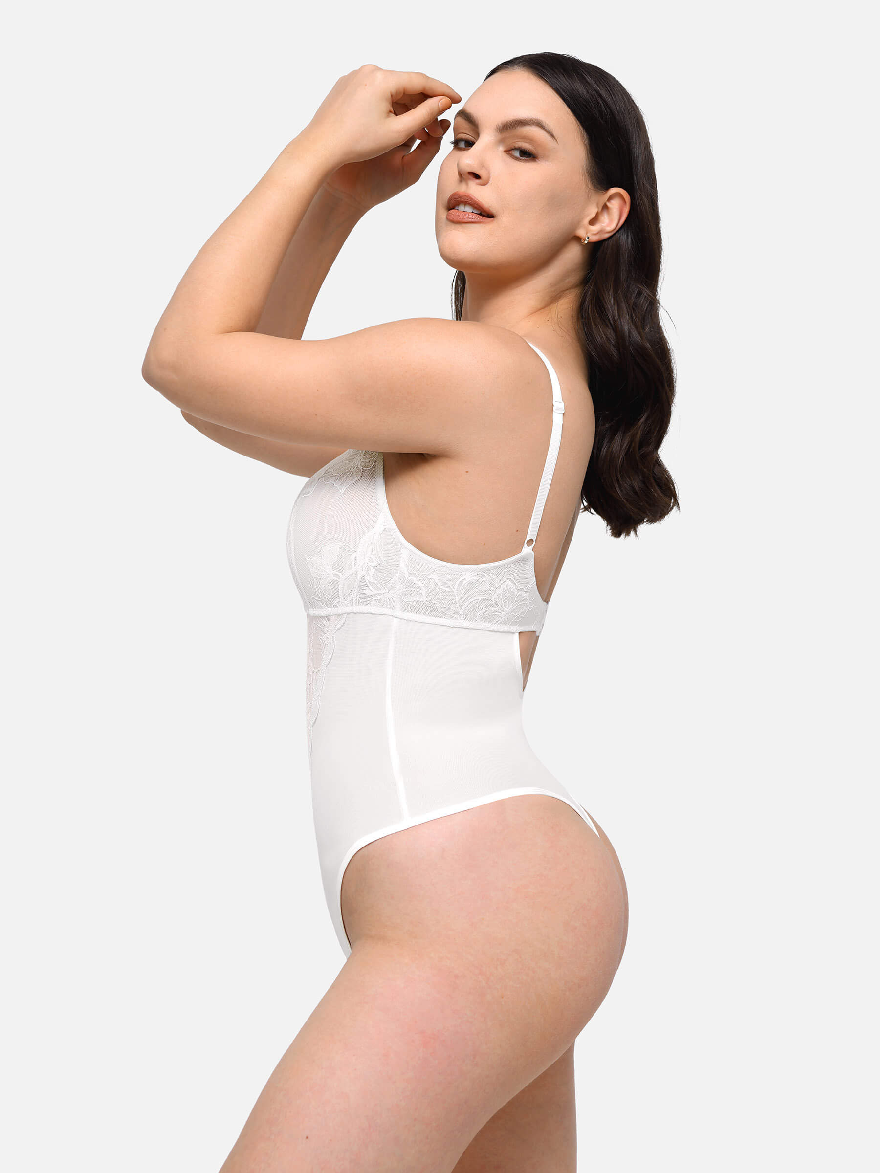 Feelingirl Lace Shapewear Thong Shaping Bodysuit