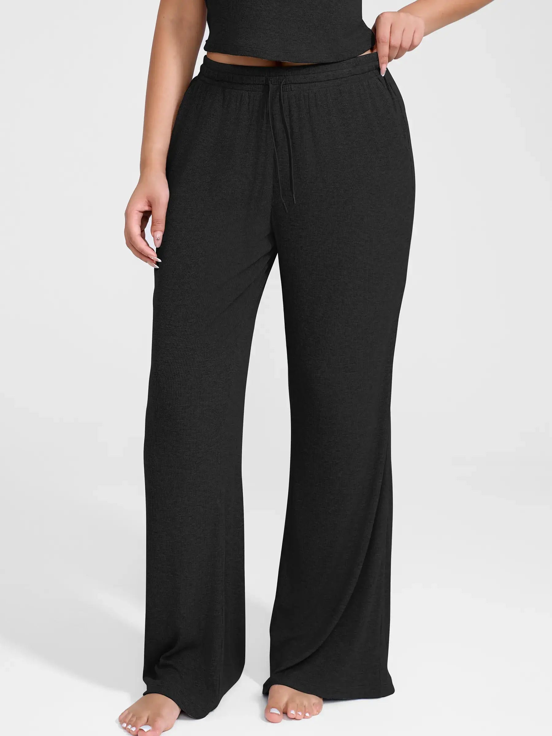 Feelingirl Breathable Ribbed Lounge Pants