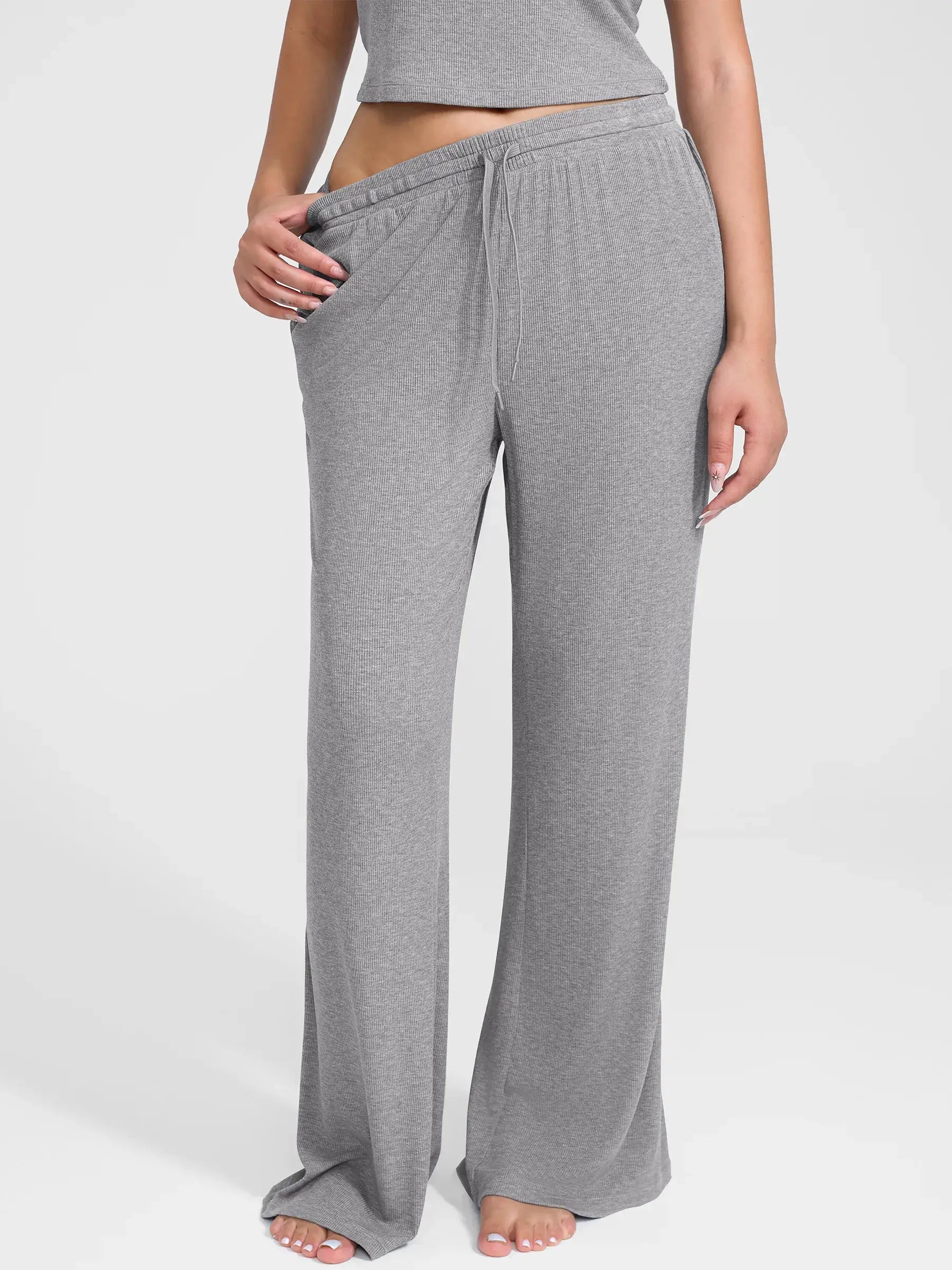 Feelingirl Breathable Ribbed Lounge Pants